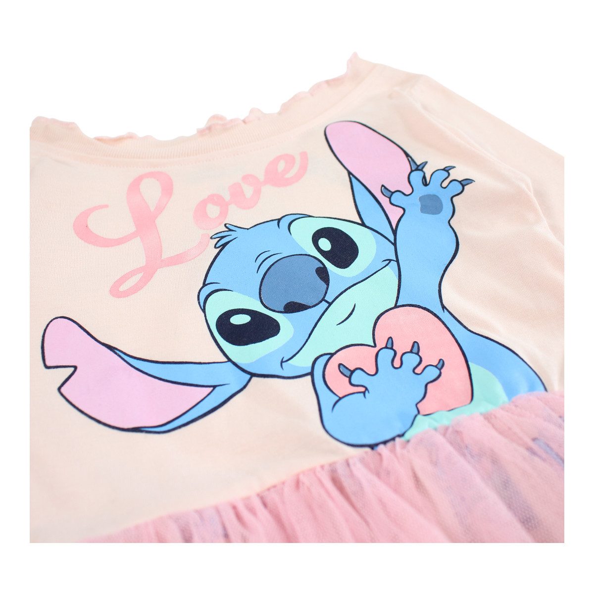 Disney Tüllkleid Disney Lilo und Stitch Kinder Mädchen langarm Kleid Gr 92-128