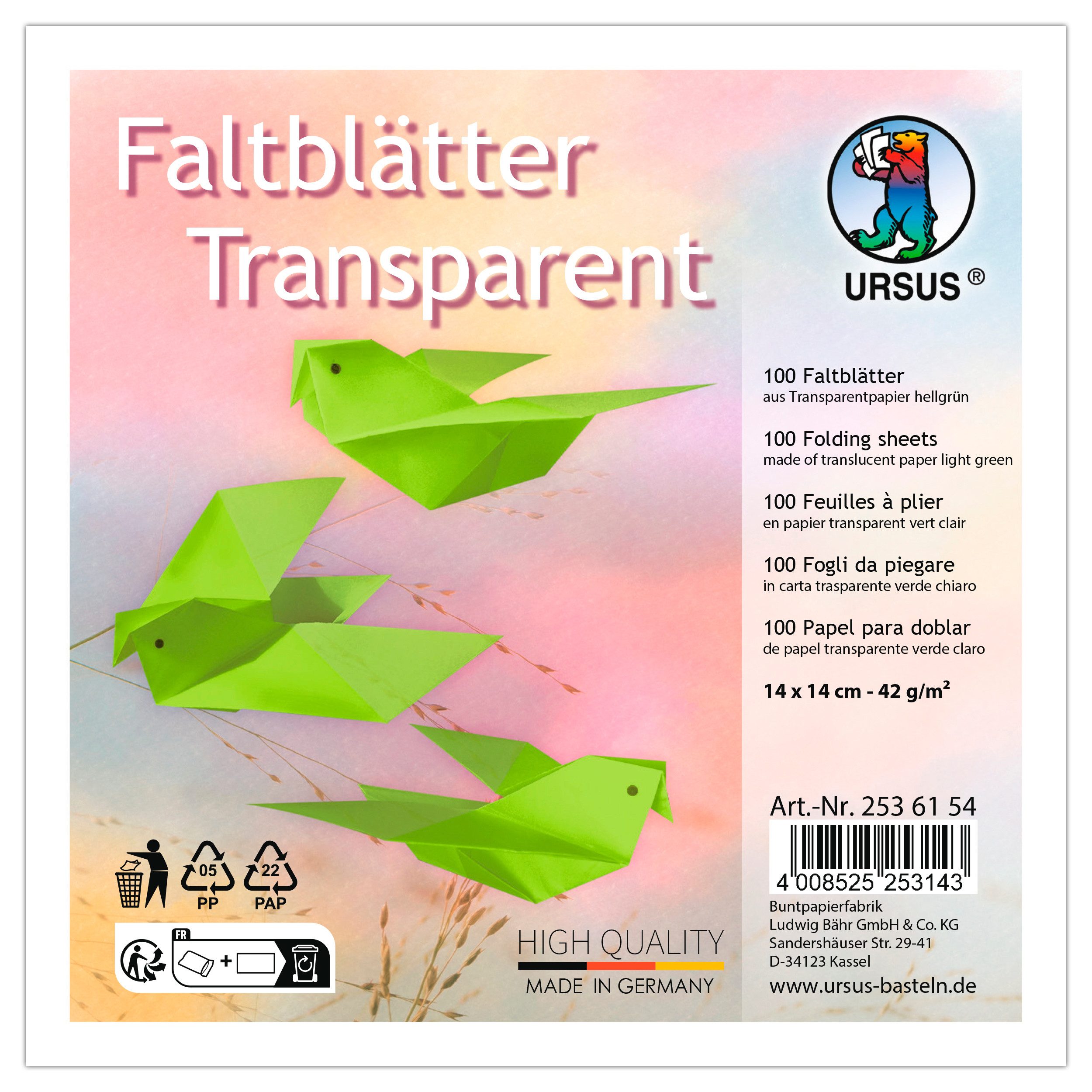 URSUS Motivpapier ignore, 100 Blatt, 14 cm x 14 cm