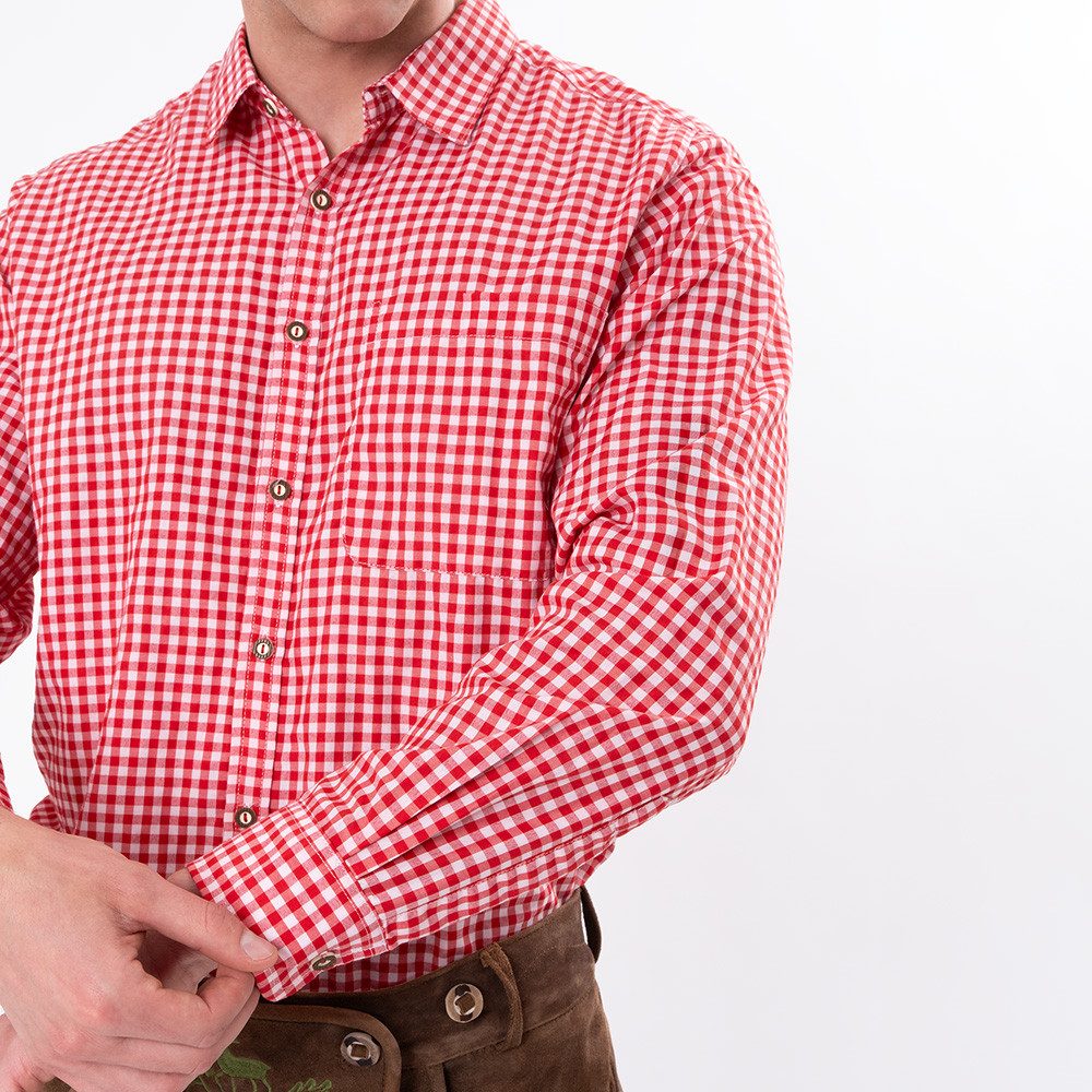 HerzSticht Trachtenhemd Herren kariertes Trachtenhemd (Modell: Hocheck) – Bild 4 von 5