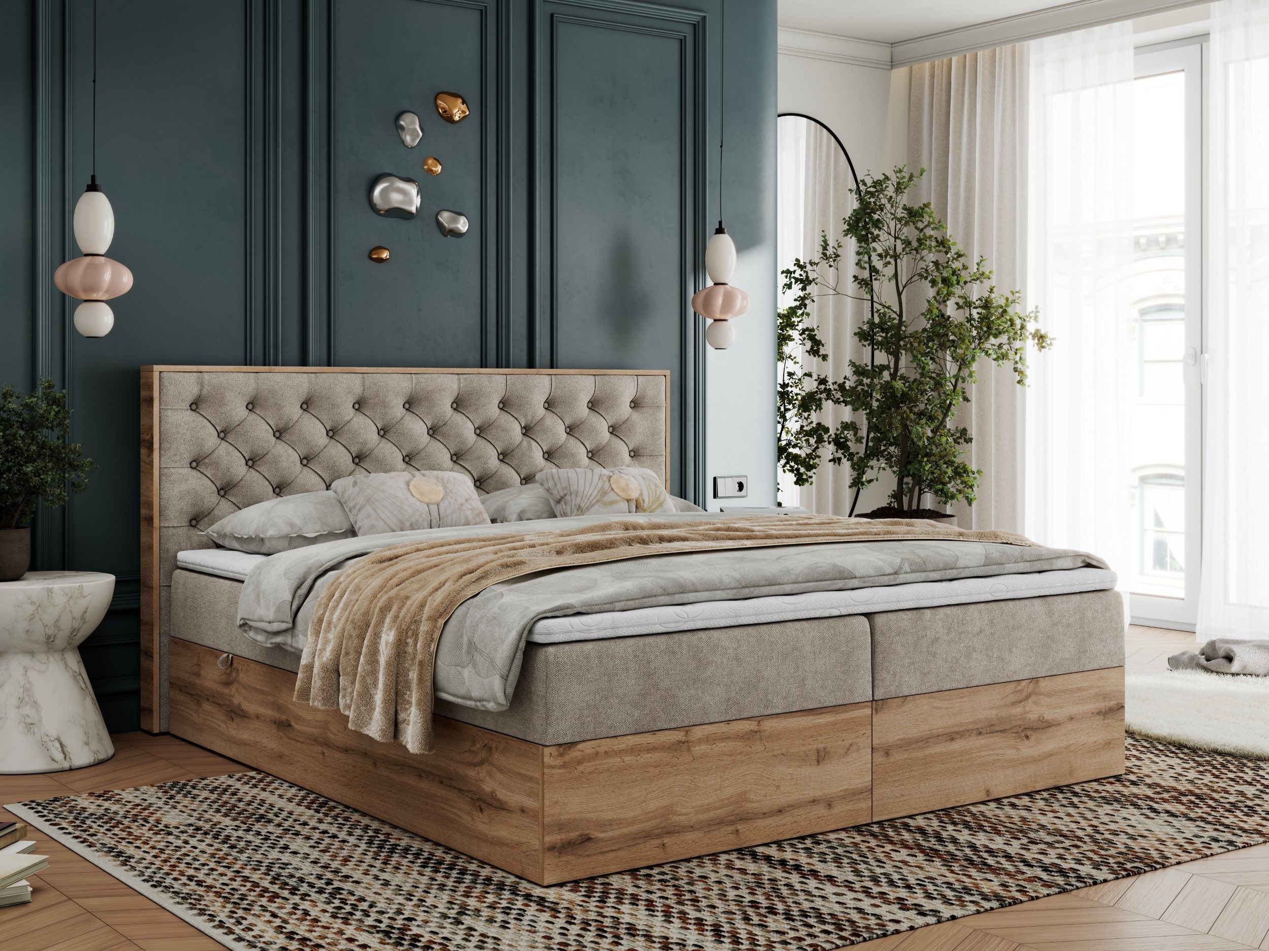 MKS MÖBEL Boxspringbett ALBERO 3 (Packung, günstig online kaufen