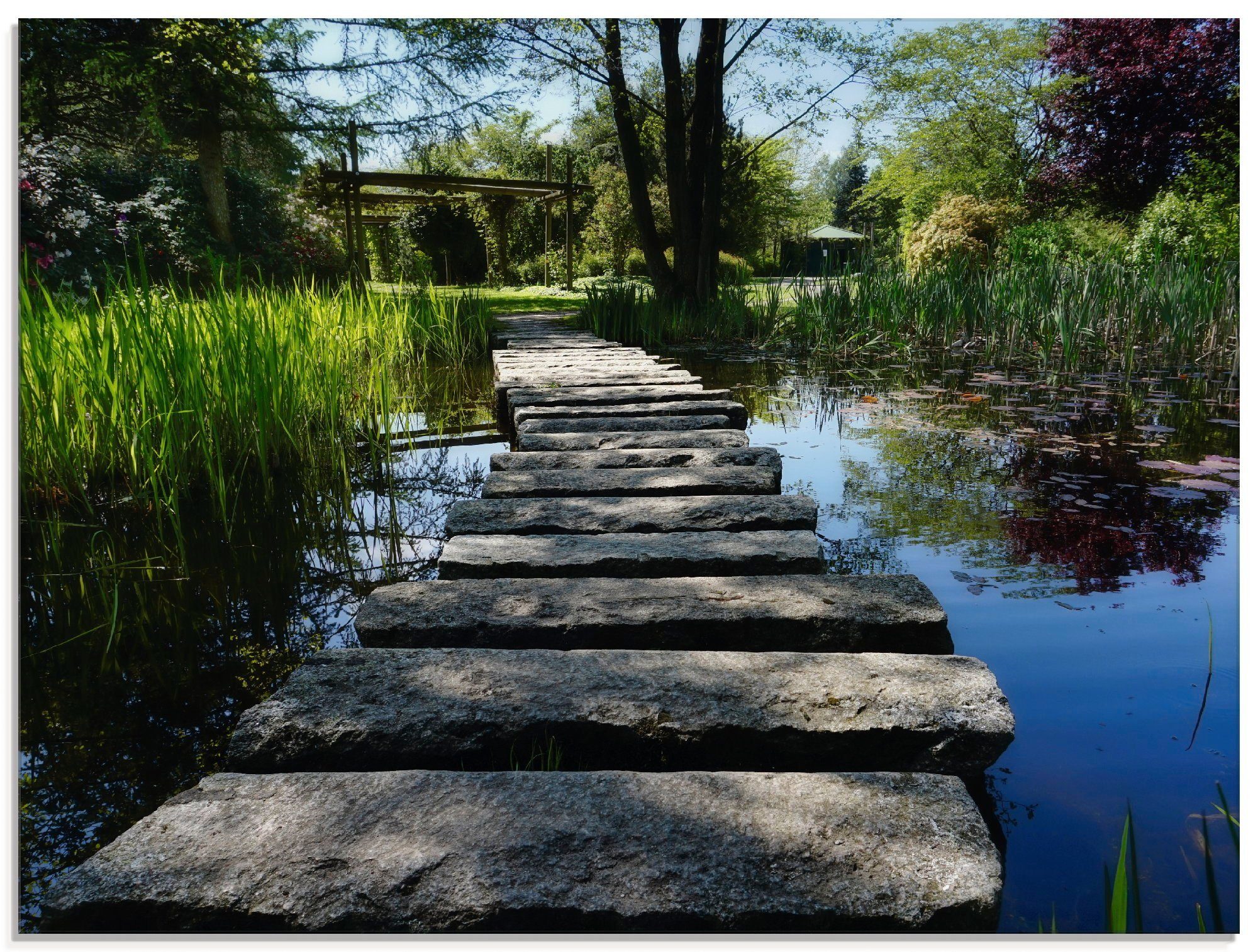 Artland Glasbild »Weg am Teich«, Gewässer (1 St)