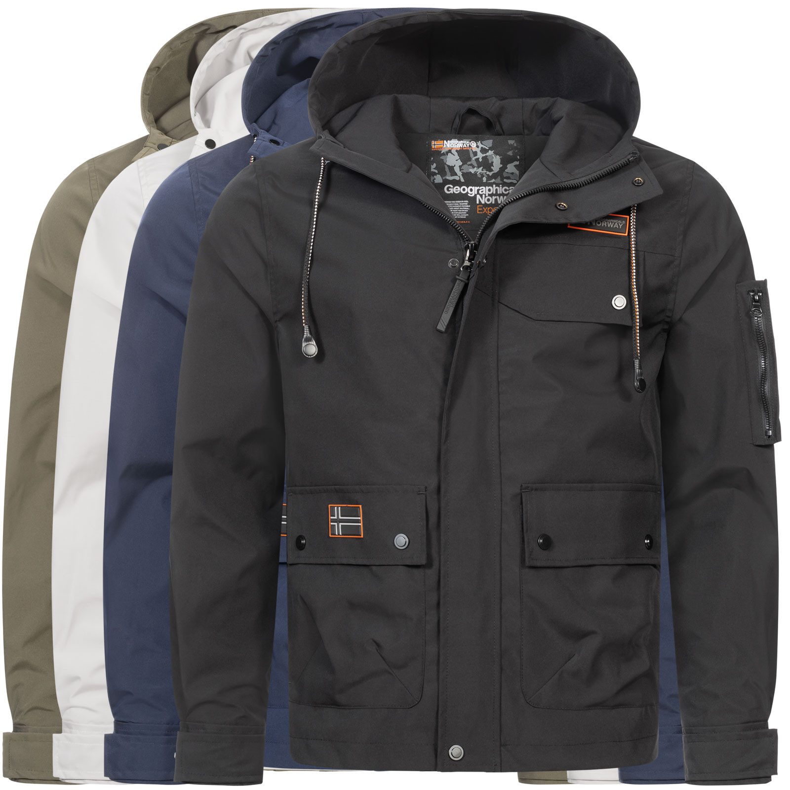 Geographical Norway Regenjacke Übergangsjacke Herbst Jacke Windbreaker Regenjacke Outdoor Kapuze – Bild 5 von 5