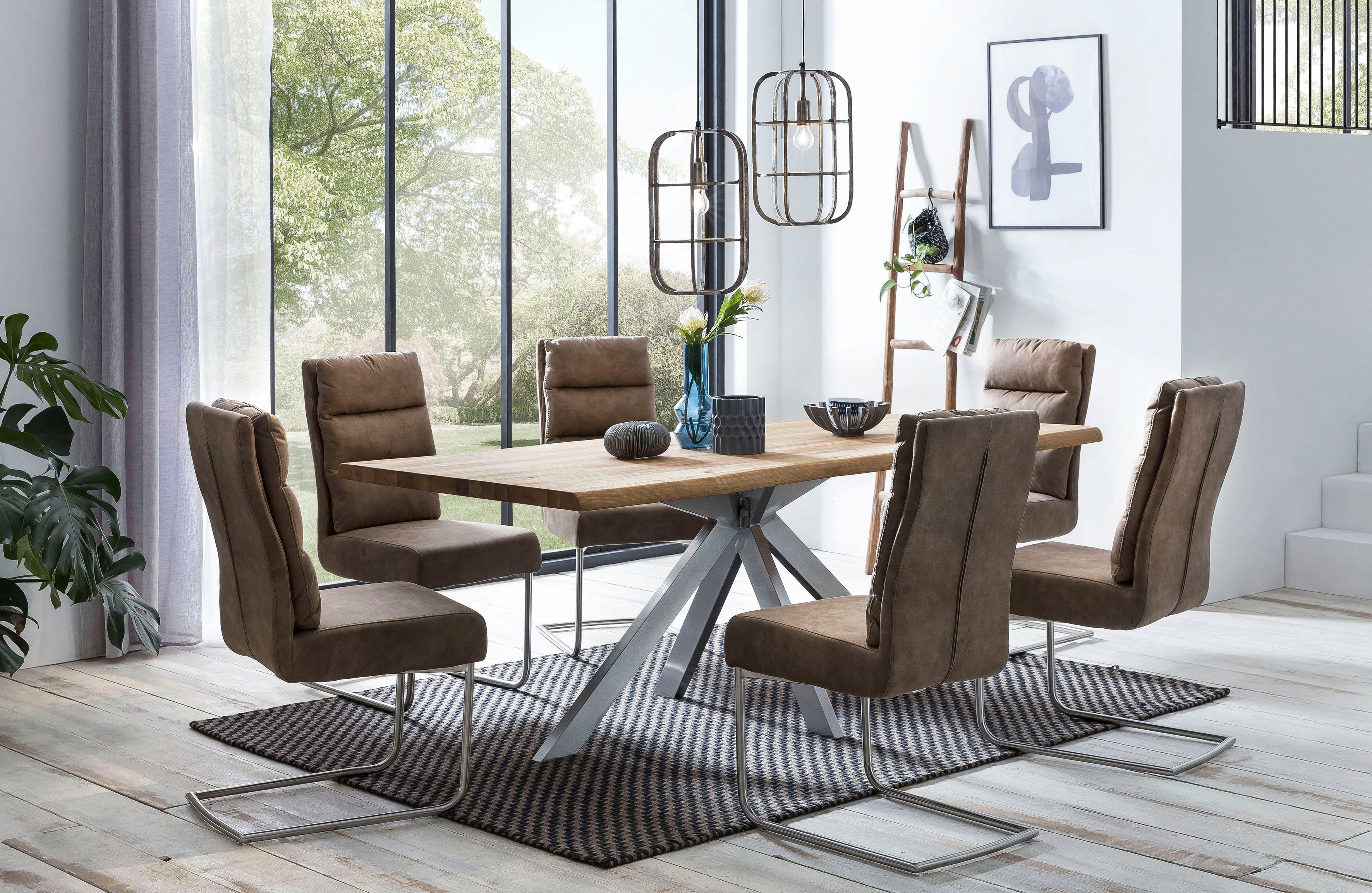 Home affaire Esstisch Tristan natur, mit echter Baumkante