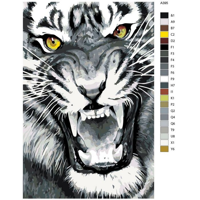 Marussia Kreativset Malen nach Zahlen "Tiger Brüllen" 40x60cm A395 (embroidery kit)