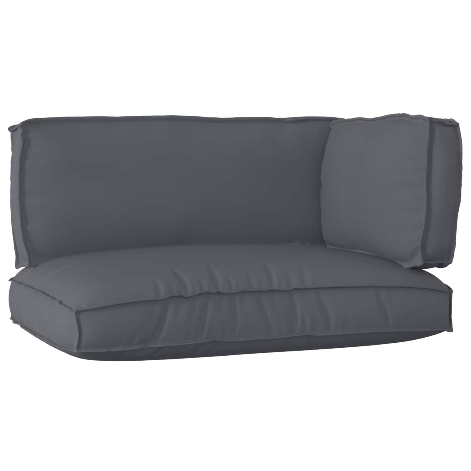 vidaXL Sitzauflage Palettenkissenset Oxford-Stoff Anthrazit 120 x 80 x 52 cm, (3 St)