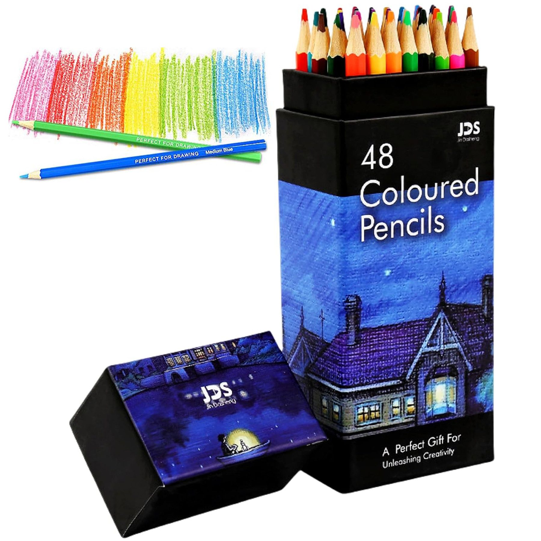 Mutig Bleistift 48 Buntstifte für Malbücher für Erwachsene, Kinder und Profis, (Basics Buntstifte, 48 Stück, Farblich sortiert, 48-tlg., für Erwachsene und Künstler zum Skizzieren, Schattieren)