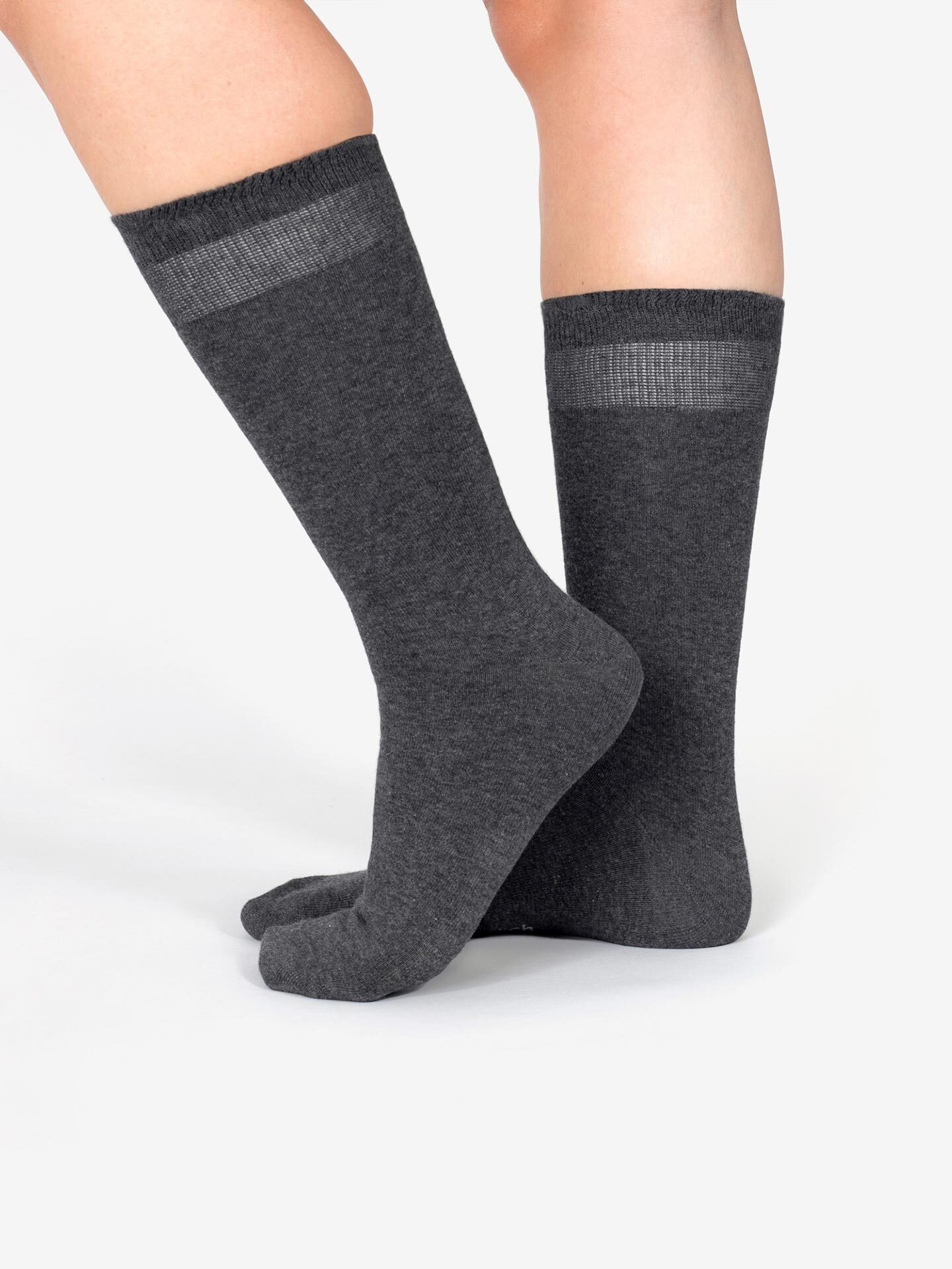 (3-Paar) schwarz-melange Erlich Maxi Socken Textil