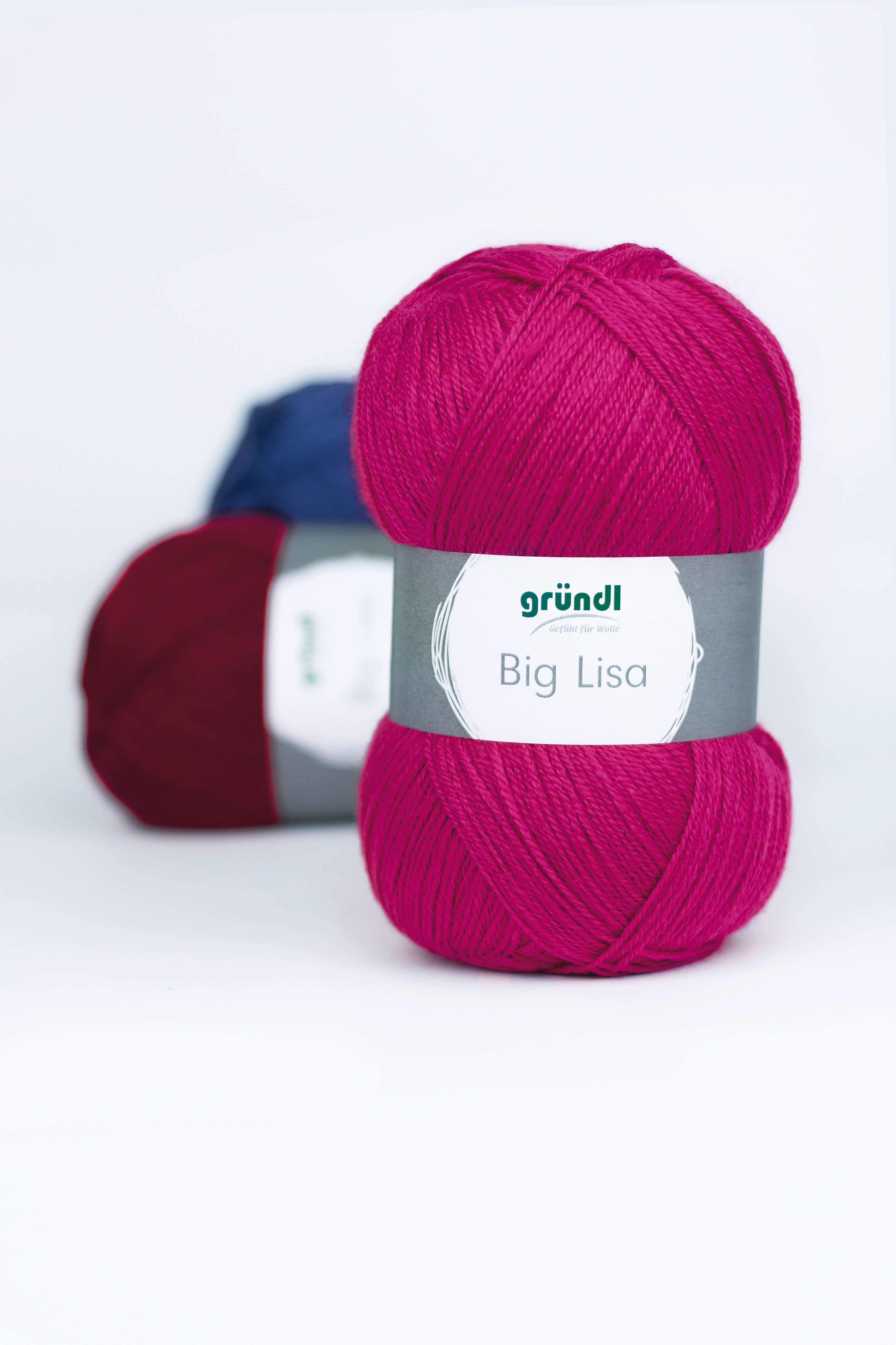 Gründl Big Lisa Premium Häkelwolle, Strickgarn, 250g Häkelwolle, 665,00 m (Wolle zum Stricken und Häkeln, Strickgarn, Handstrickgarn, Strickwolle), Großknäuel