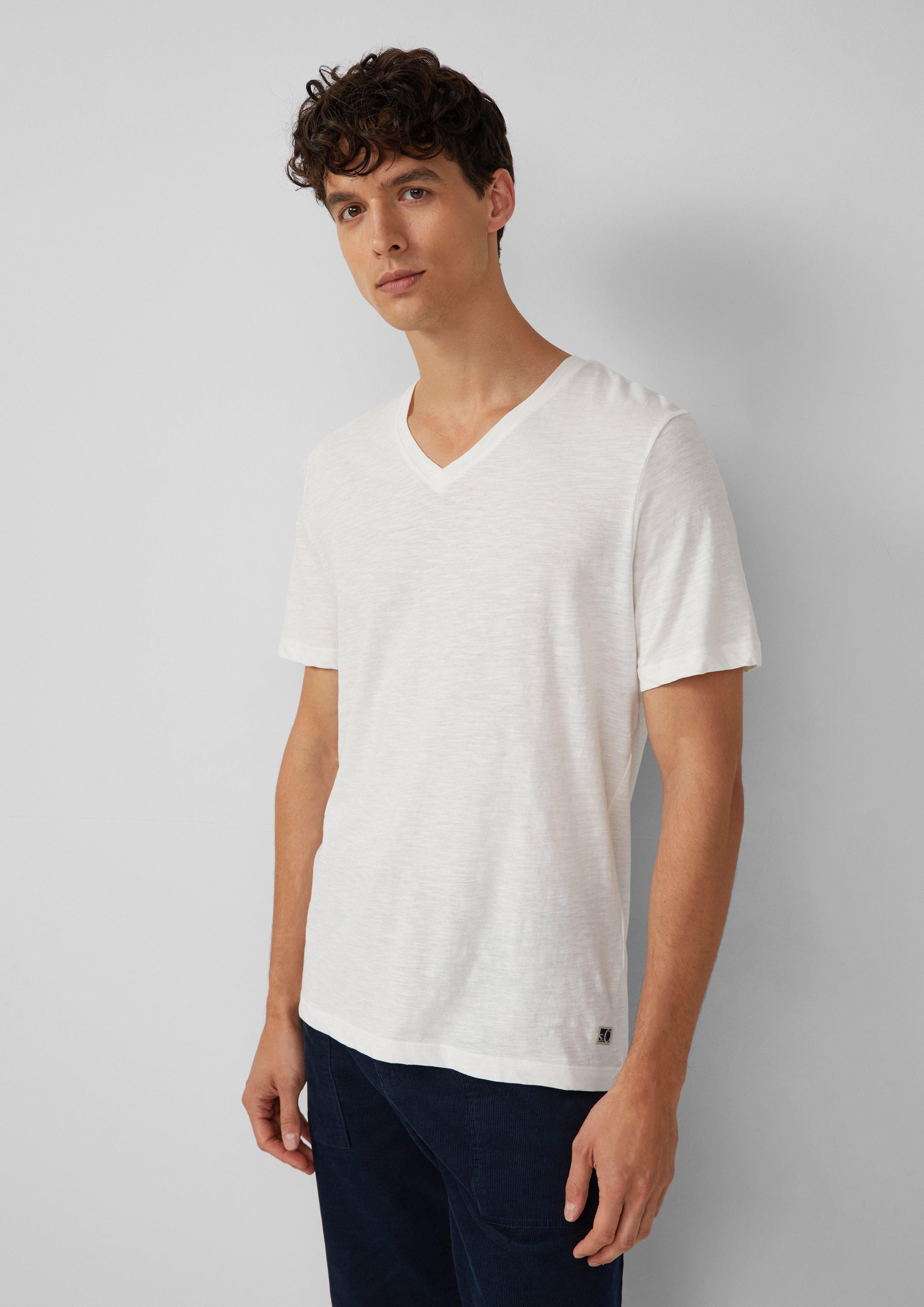 s.Oliver Kurzarmshirt T-Shirt aus Baumwolle mit günstig online kaufen