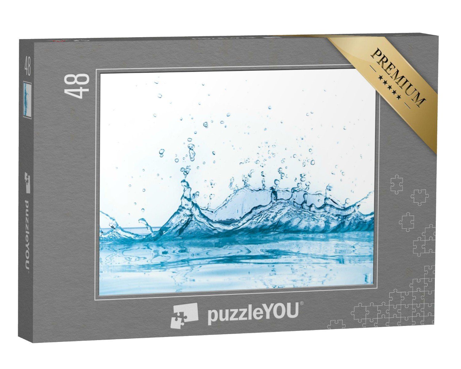 Hintergrund, auf Puzzle 48 Wasser puzzleYOU Puzzleteile, weißem Wasserspritzer puzzleYOU-Kollektionen isoliert