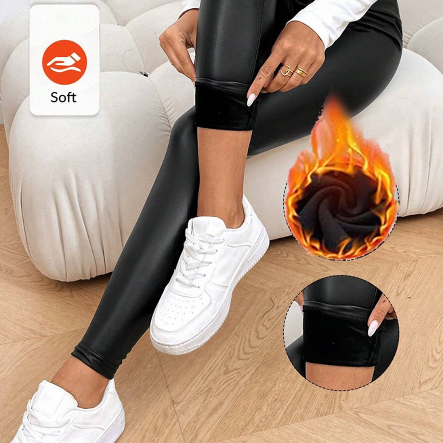Kendindza Collection Thermoleggings Lederleggings Damen Matt Thermo Leder-O günstig online kaufen