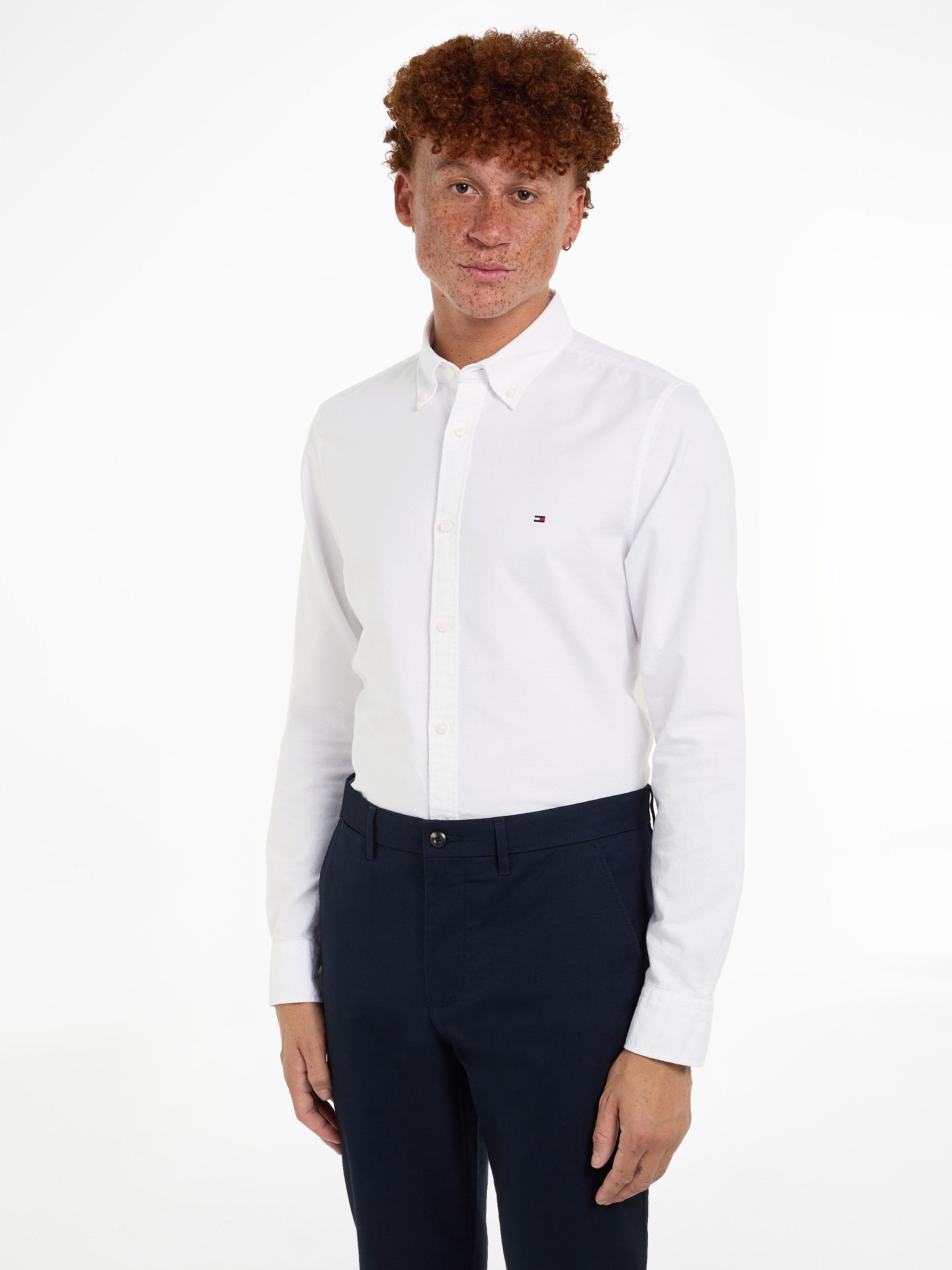 Tommy Hilfiger Langarmhemd OXFORD DOBBY SF günstig online kaufen