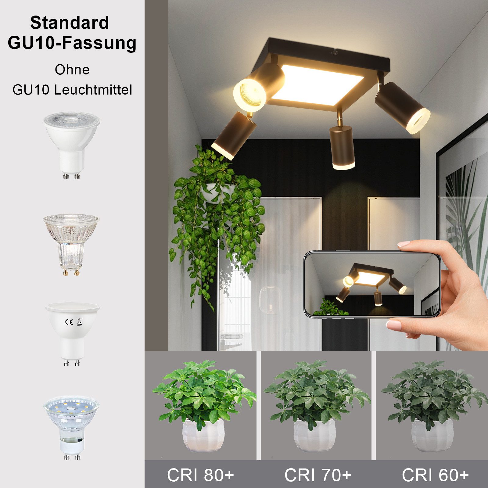 Nettlife Deckenstrahler Schwarz Schlafzimmer LED Deckenleuchte günstig online kaufen
