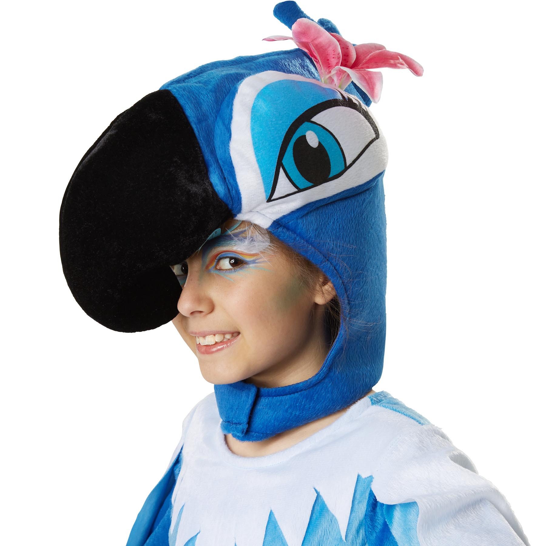 dressforfun Kostüm Kinderkostüm Prachtvoller Papagei, Plüschiges Papageienkostüm in Blautönen