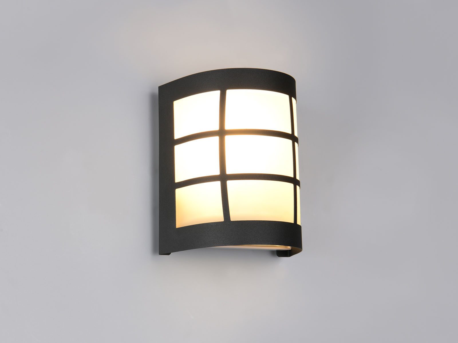 Reality Leuchten LED Außen-Wandleuchte, LED wechselbar, Warmweiß, Außenleuchte Edelstahl Schwarz für Außen-Beleuchtung Haus-Wand, H 16cm