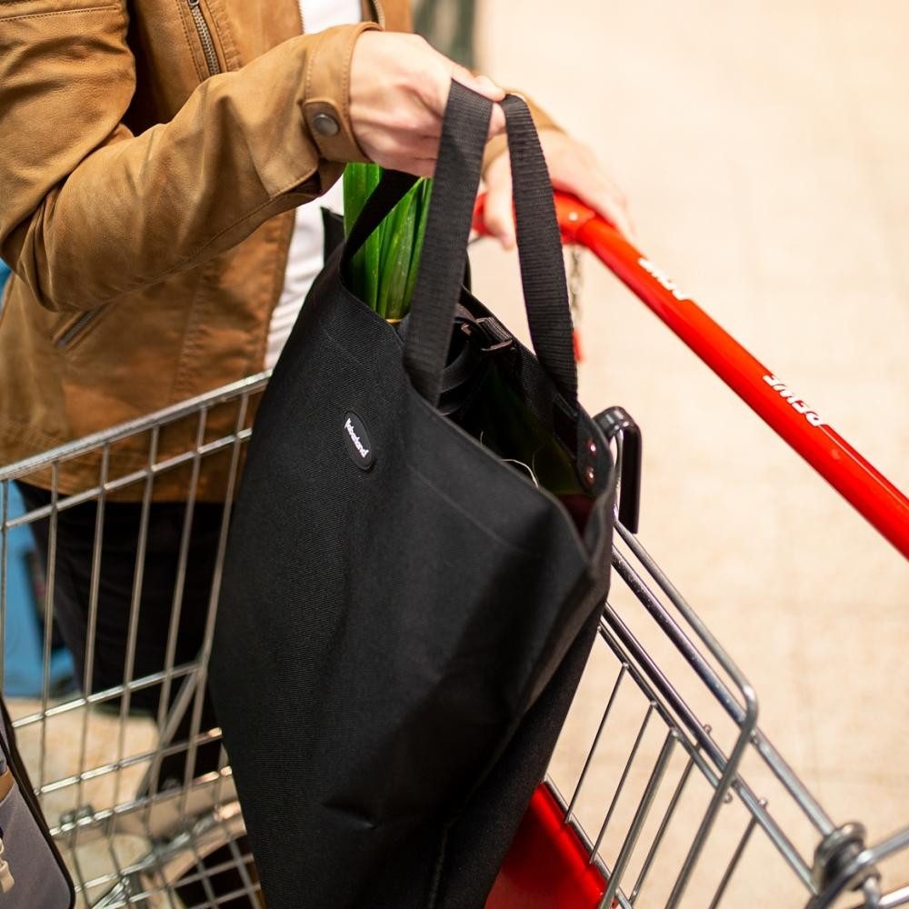 Haberland Fahrradtasche Haberland Faltbare Fahrrad-EK-Tasche schwarz - praktische Einkaufstasc