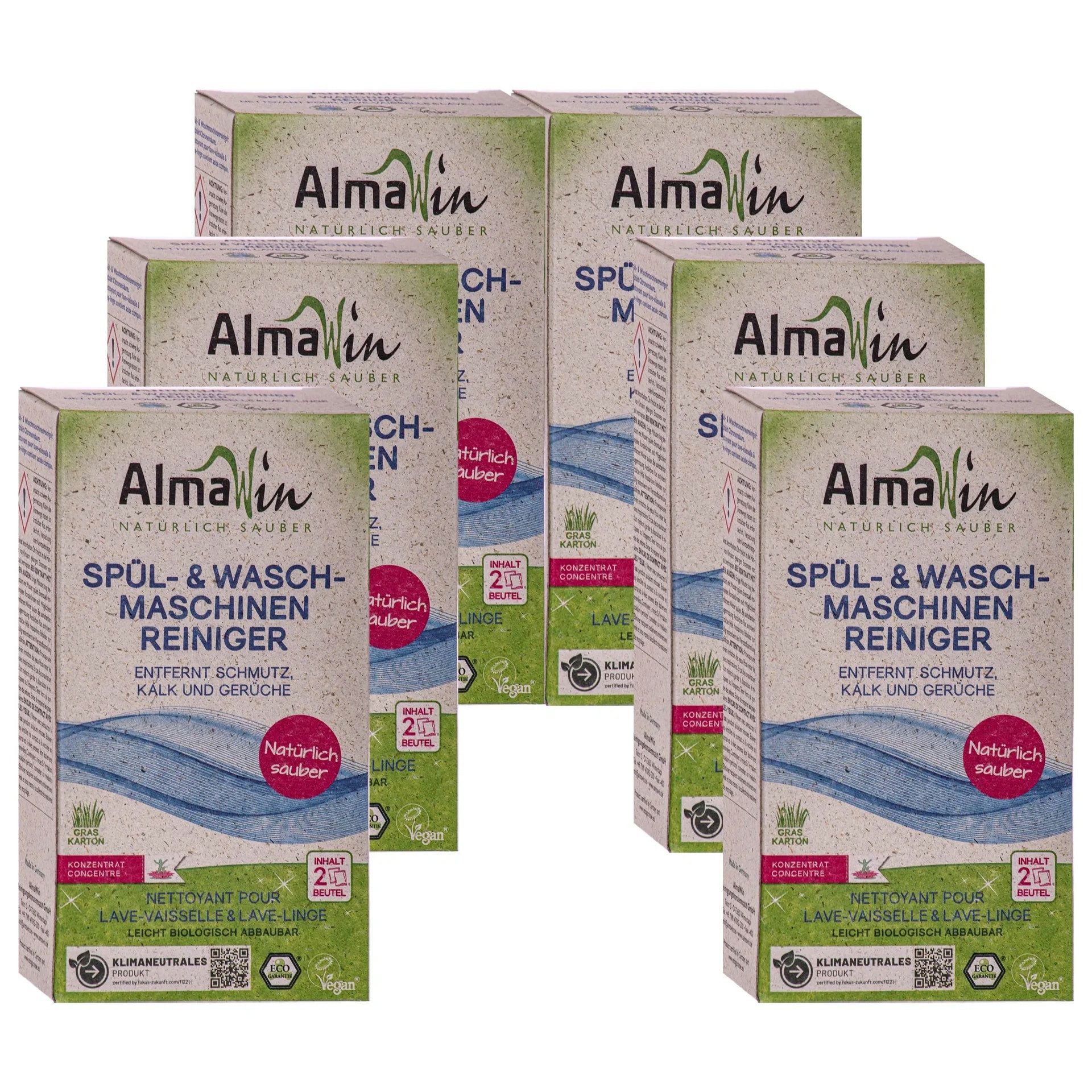 Almawin Spül- und Waschmaschinenreiniger 6 x 200 g Spülmaschinenreiniger (6 x 200 g 2-in-1 Reinigung für Spül- und Waschmaschinen)