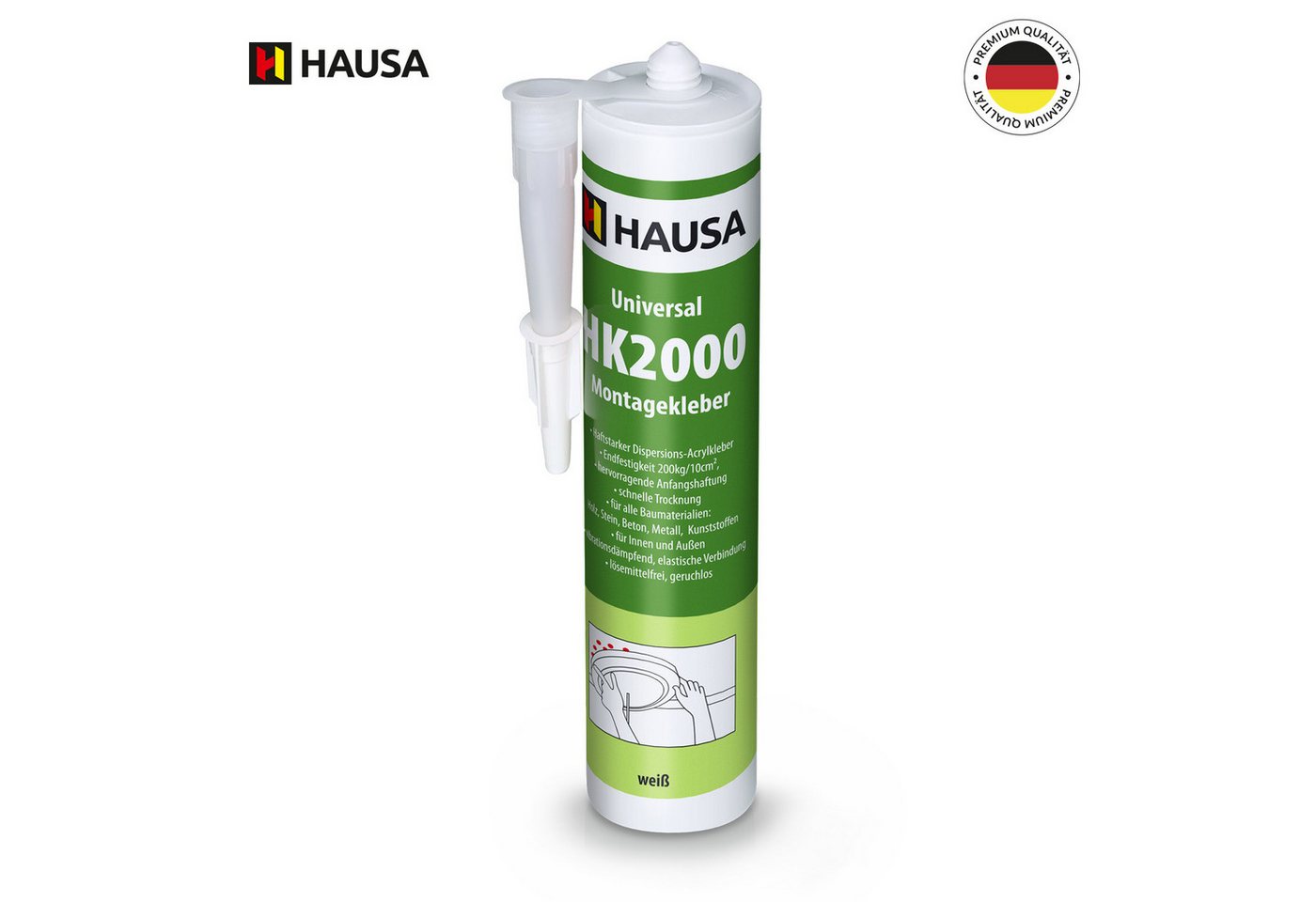 Thumbnail - Hausa Montagekleber Universal HK2000, (Kraftkleber, Baukleber, Styroporkleber, 1-tlg), für Innen-&Außen, starke Anfangsh...