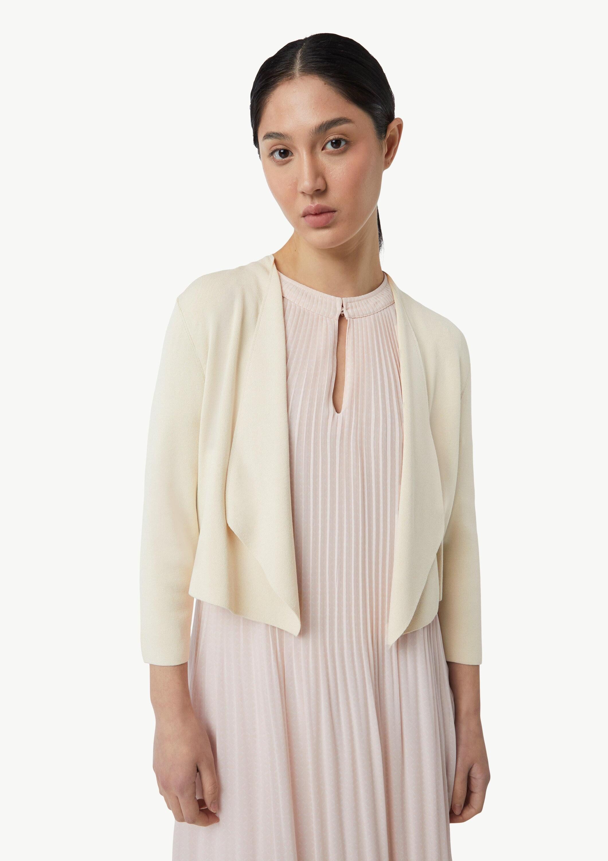 comma Cardigan Strickjacke Feinstrick-Cardigan mit Ajour-Detail