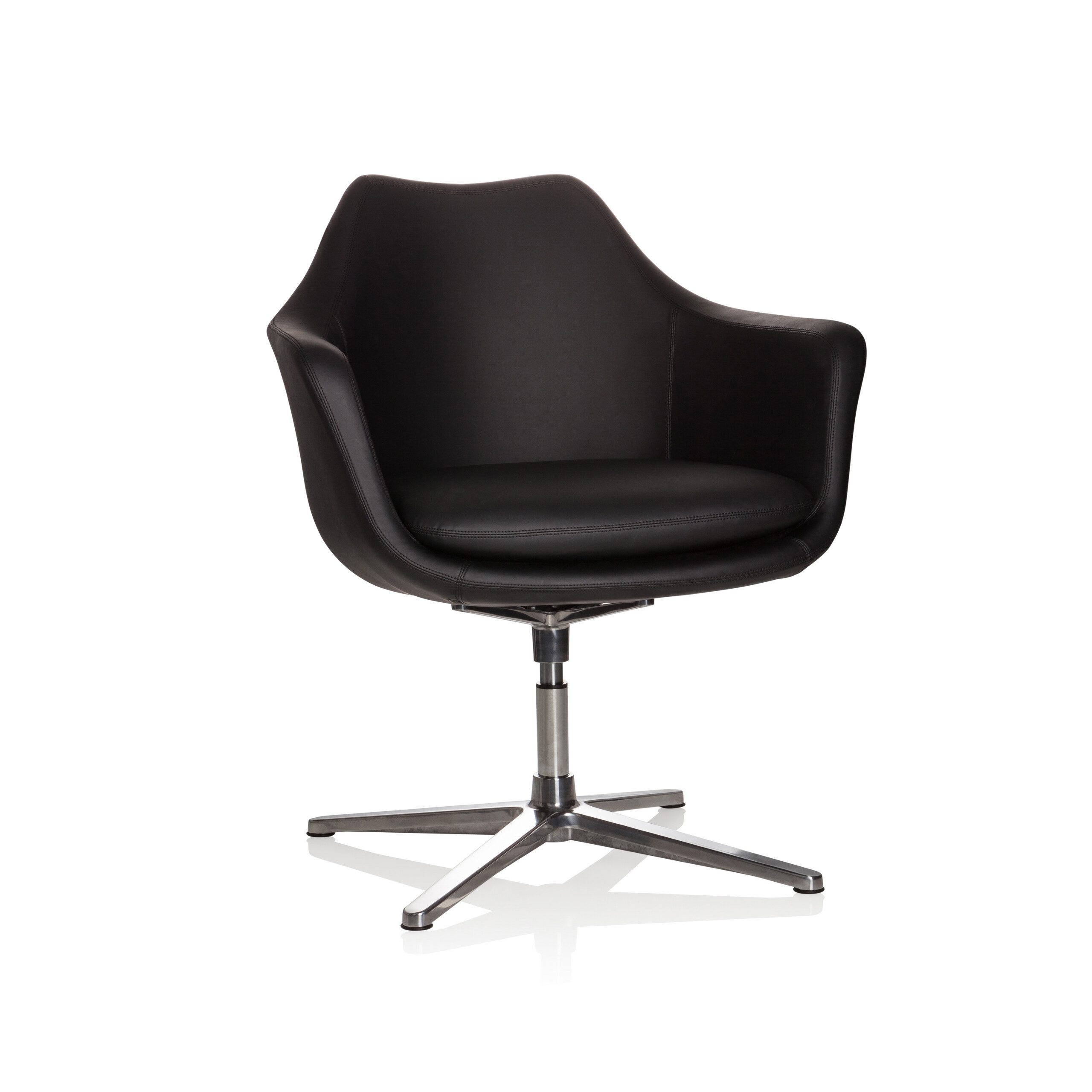hjh OFFICE Loungesessel Loungesessel ARTEMIA Kunstleder mit Armlehnen, Drehstuhl Sessel mit Rückholautomatik