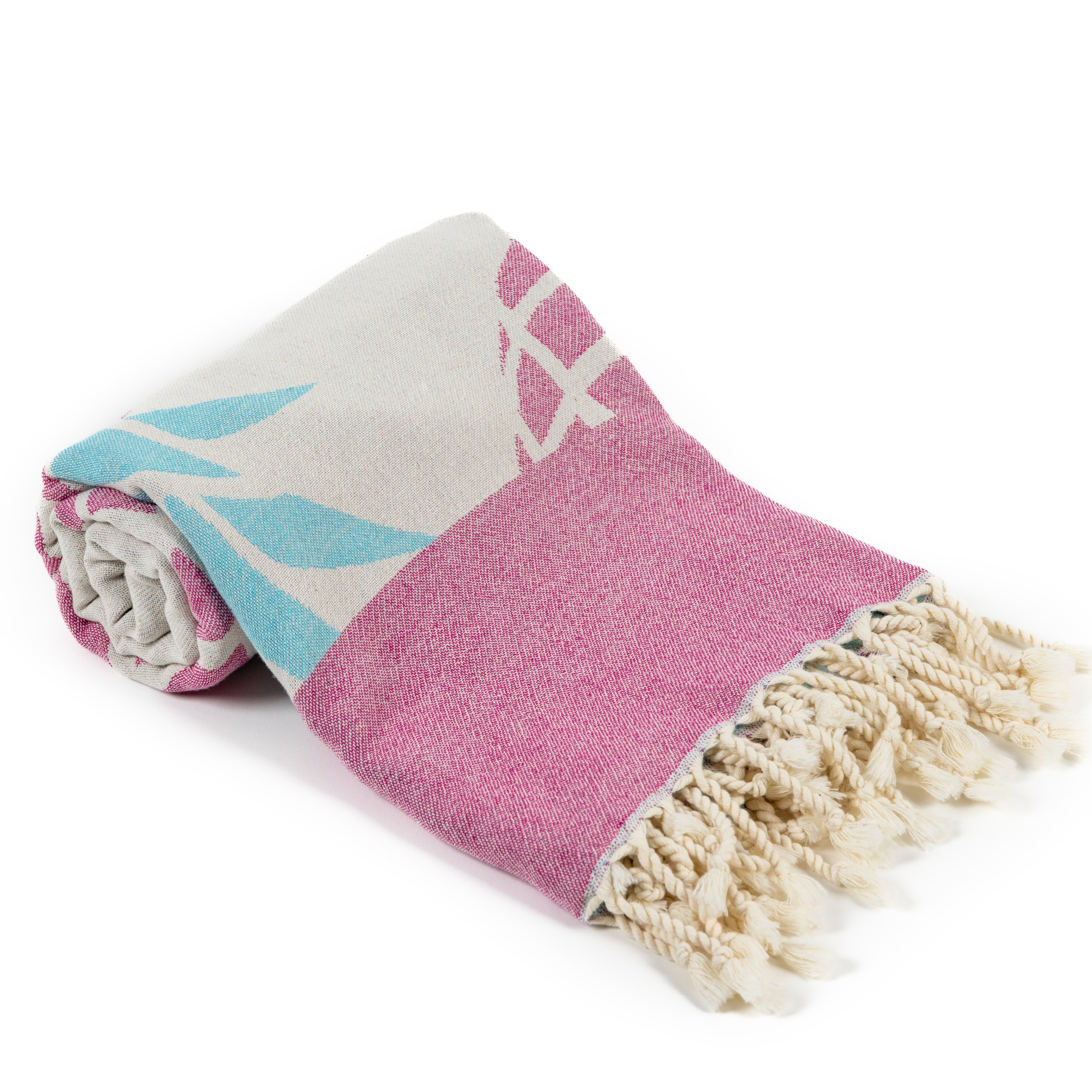 Pink Baumwolle Handtuch 180x90cm, Strandtuch Hamamtuch, Handtuch Pineapple Saunatuch Badetuch BEARFOOT