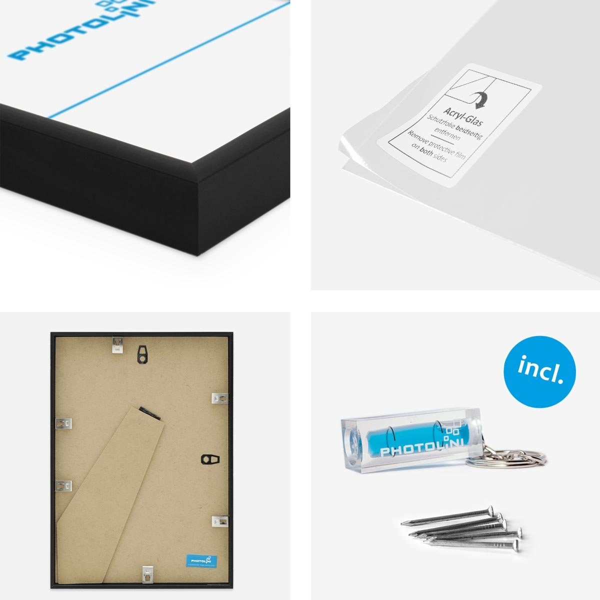 PHOTOLINI Bilderrahmen 3er Set Aluminium Modern günstig online kaufen