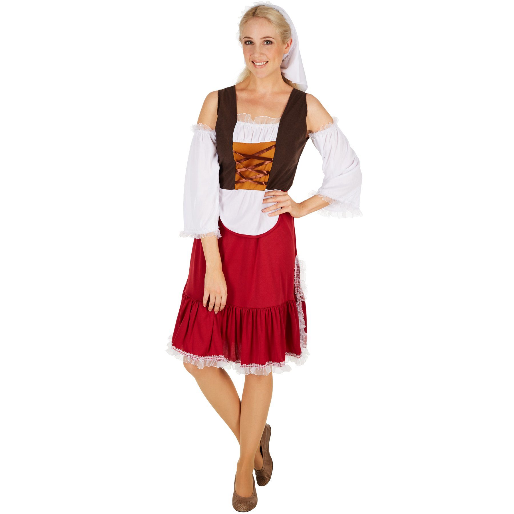 dressforfun Kostüm Frauenkostüm Mittelalter Magd, Wundervolles, langes Kleid im Mittelalter-Stil