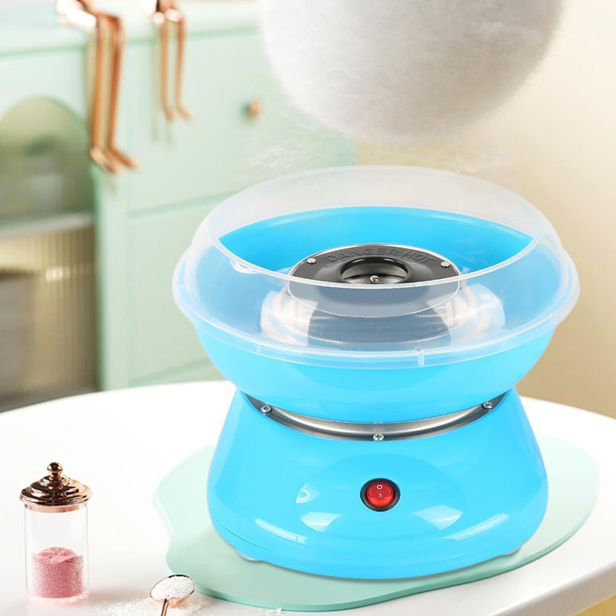 ibettertec Zuckerwattemaschine Zuckerwattemaschine, Heim Zuckerwattemaschine, Gerät für Zuckerwatte, einfache Bedienung, schnelle Herstellung von Zuckerwatte
