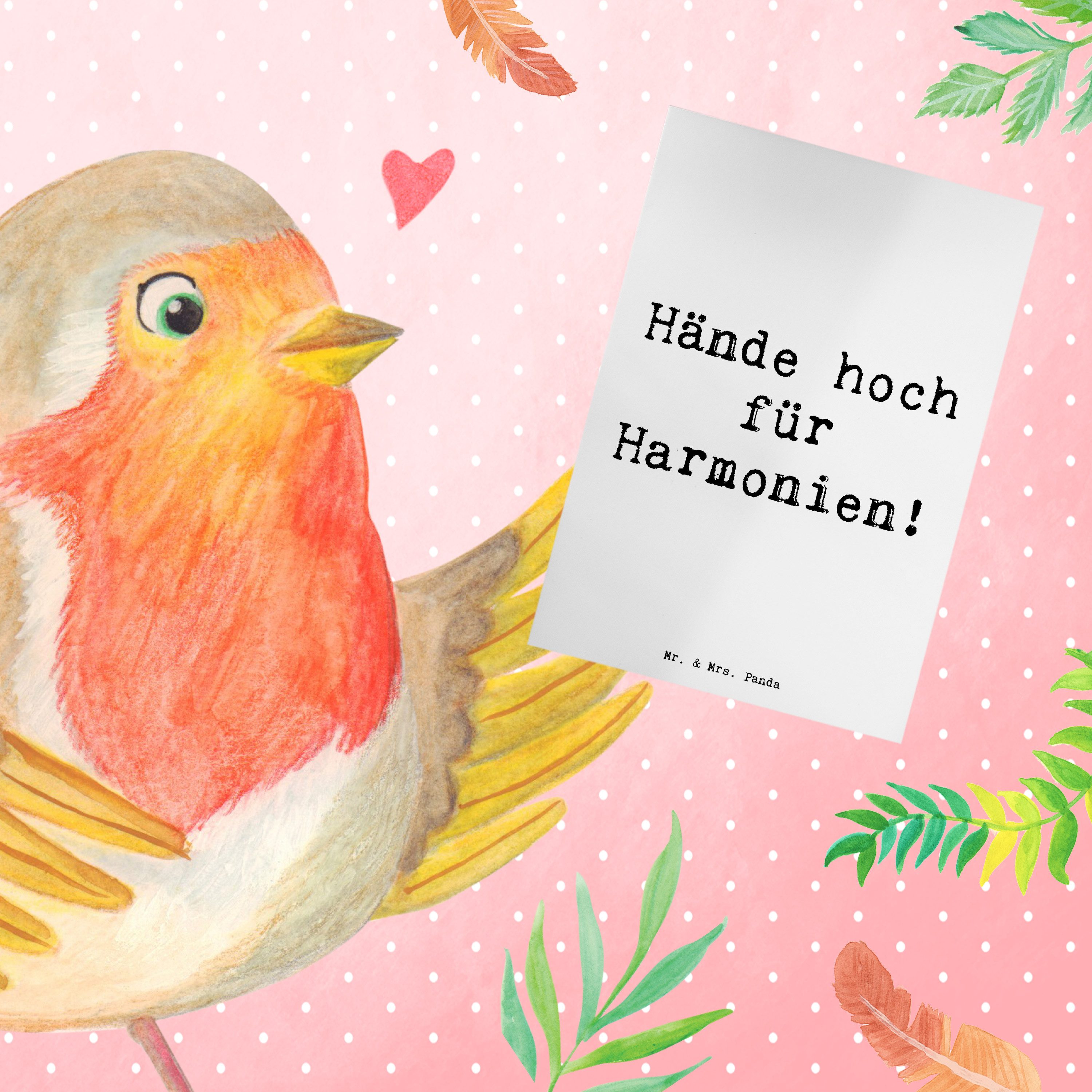 Thumbnail - Mr. & Mrs. Panda Grußkarte Theremin Harmonie - Weiß - Geschenk, Ansichtskarten, musikalische Akz, Matte Innenseite
