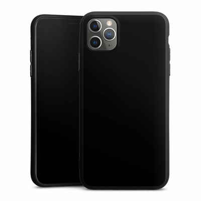 DeinDesign Handyhülle einfarbig schwarz Farbe Schwarz, Apple iPhone 11 Pro Max Silikon Hülle Premium Case Handy Schutzhülle