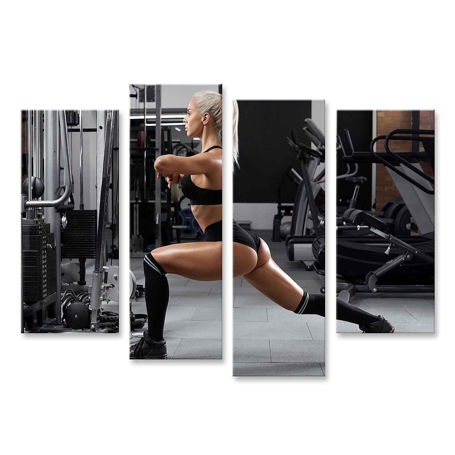 islandburner Leinwandbild Frau Beim Training Im Fitnessstudio Wandbild