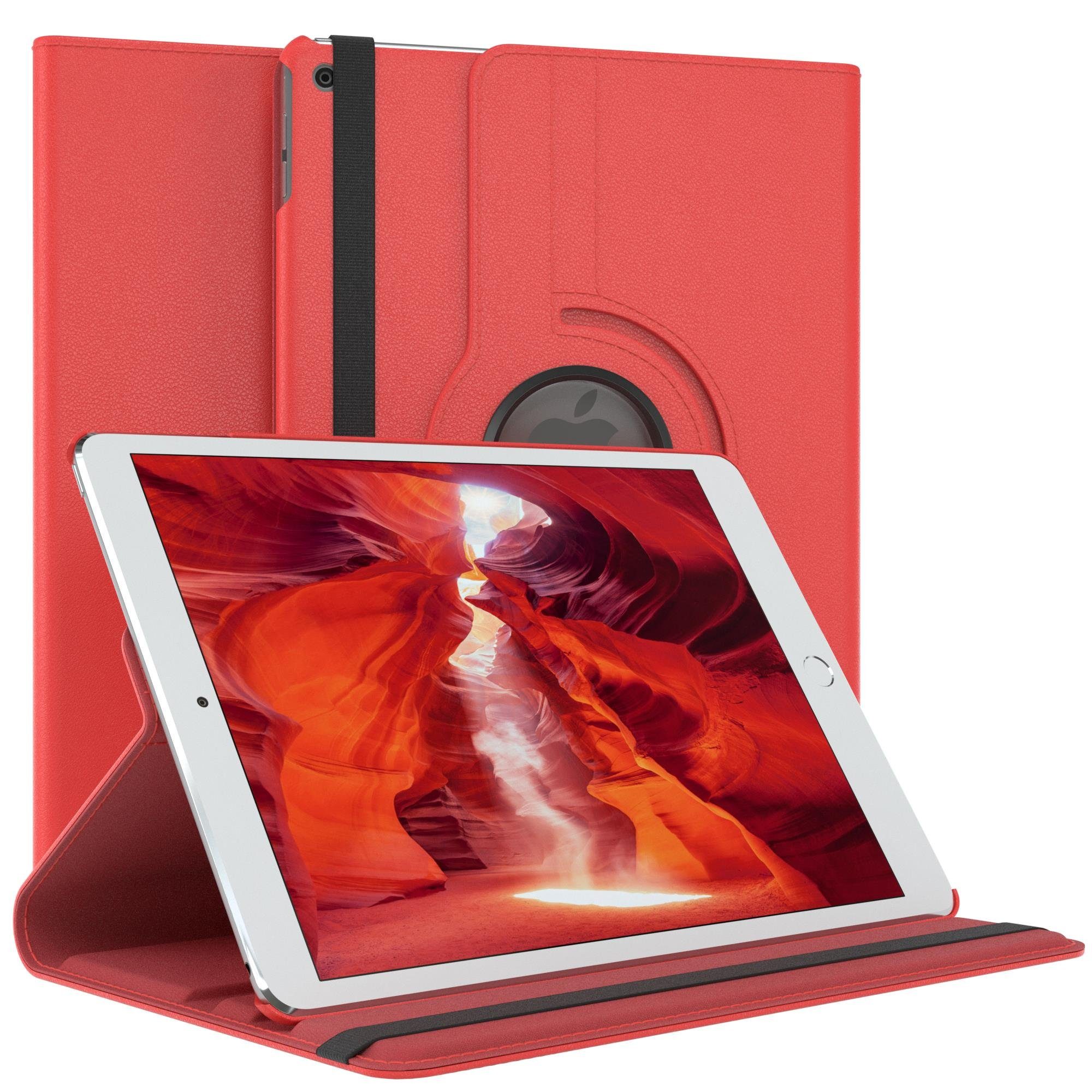 EAZY CASE Tablet-Hülle Rotationcase für iPad Air 1 & 5./6. Gen. 2017/2018 9,7 Zoll, Tabletcase Flipcover Smart kratzfest Hülle aufstellbar drehend Rot