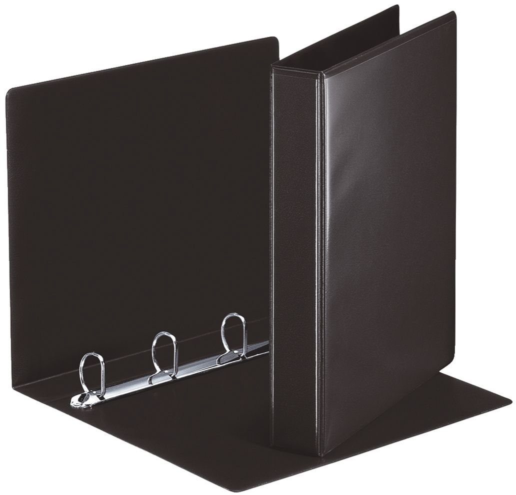 Ringbuchmappe Ringbuch Präsentation, mit Taschen, A4, PP, 4 Ringe, 30 mm, schwarz