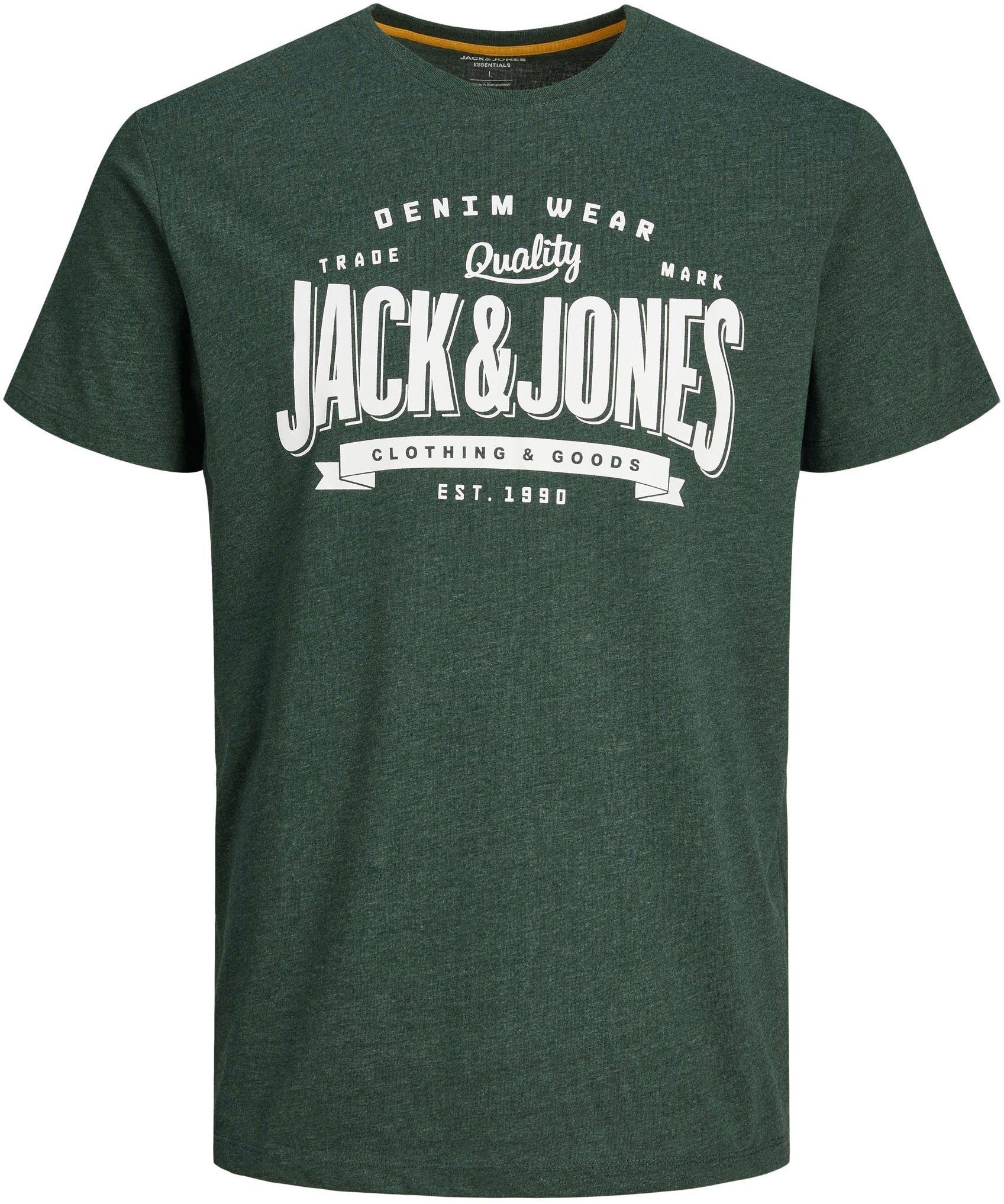 SS SN Print-Shirt AW23 TEE Jack O-NECK View Jones & MEL JJELOGO COL 1 Mountain