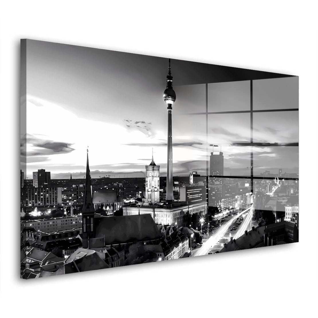 Artedinoi Acrylglasbild Berlin Skyline Fernsehturm Acrylglas Wandbild Bild Wanddeko Wohnzimmer