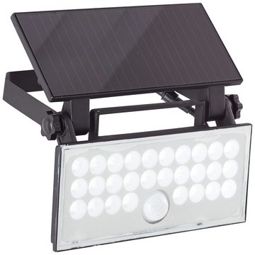 Lightbox LED Außen-Wandleuchte, Dimmfunktion, LED fest integriert, 4100, LED Außenwandlampe, Solar, Bewegungsmelder, schwenkbar, 1000 lm