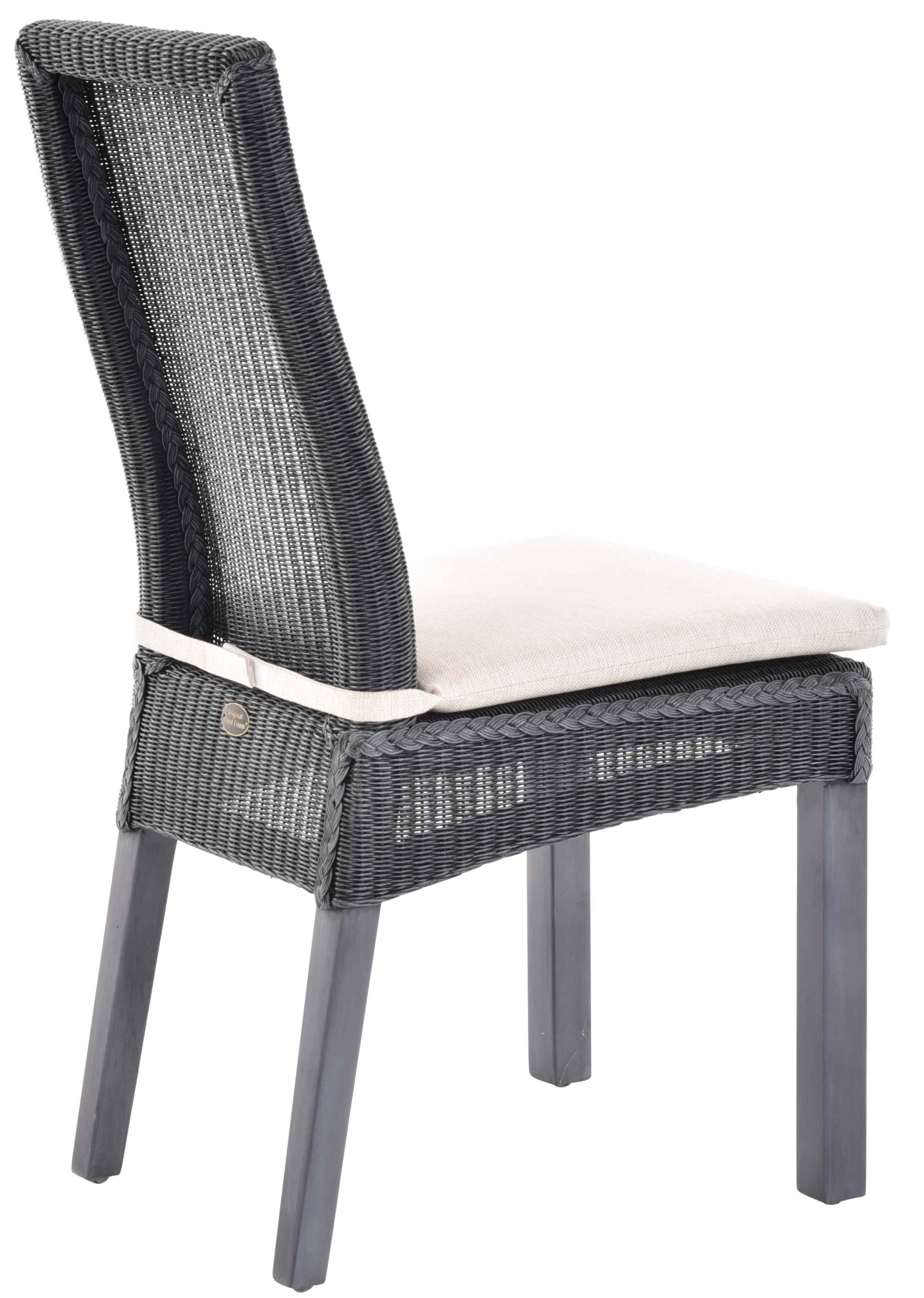 Krines Esszimmerstuhl Esszimmerstuhl Esszimmer Loom-Stuhl mit Vintage Küchenstuhl Home Kissen Holzrahmen Schwarz