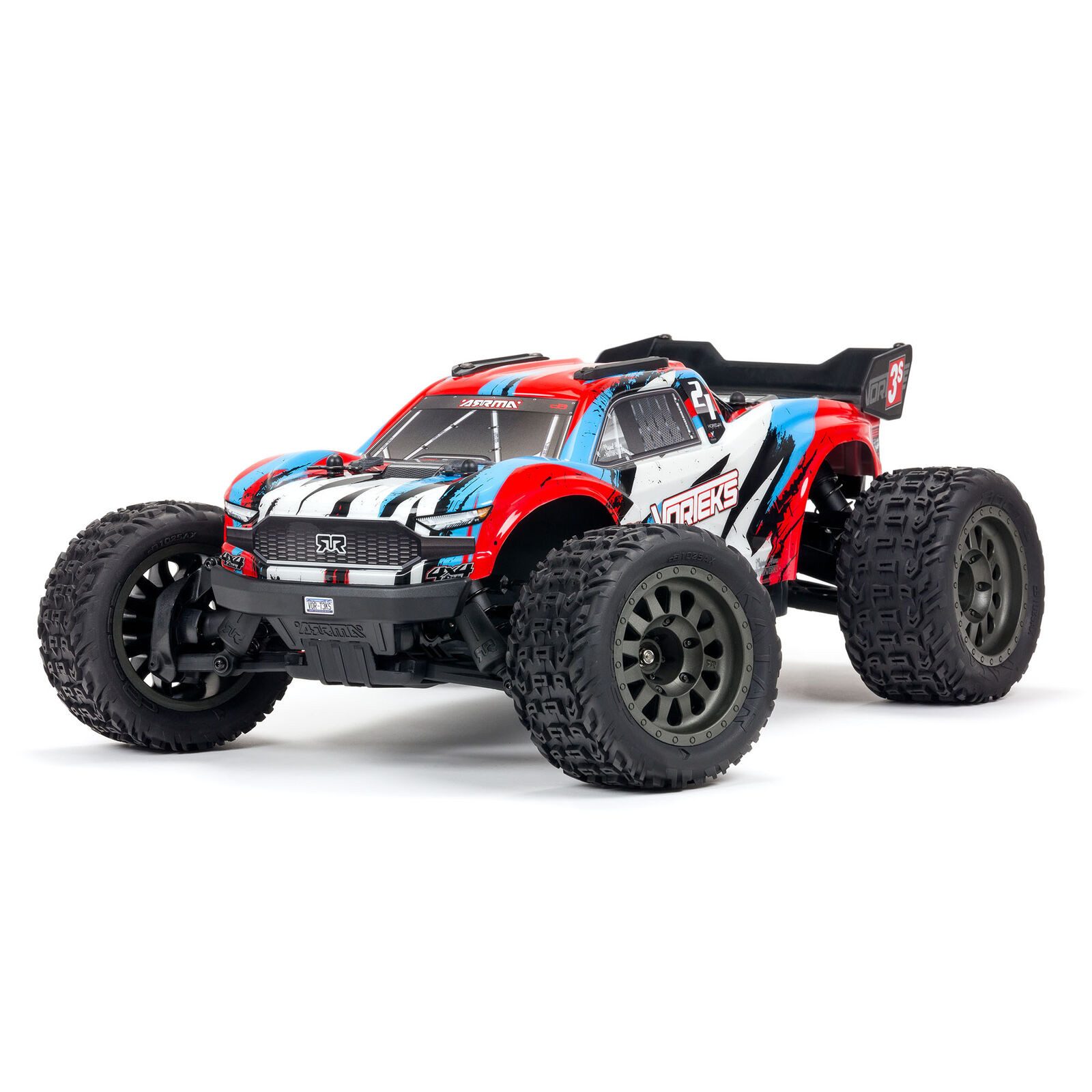 RC-Buggy Arrma RC Monstertruck 1:10 Vorteks 4x4 3S BLX Stadium Truck RTR Rot