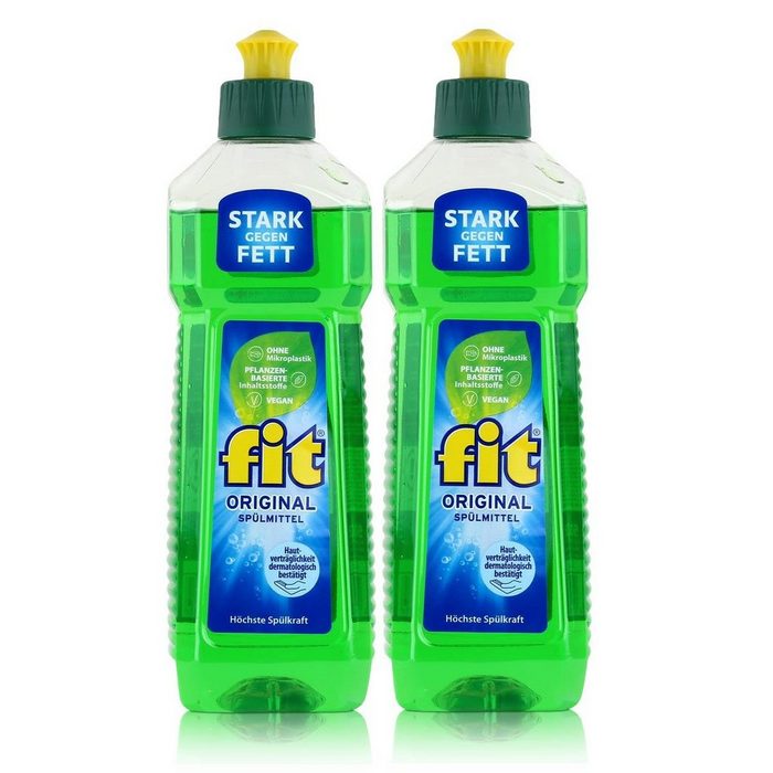 FIT fit Original Spülmittel 500ml - Stark gegen Fett (2er Pack) Geschirrspülmittel