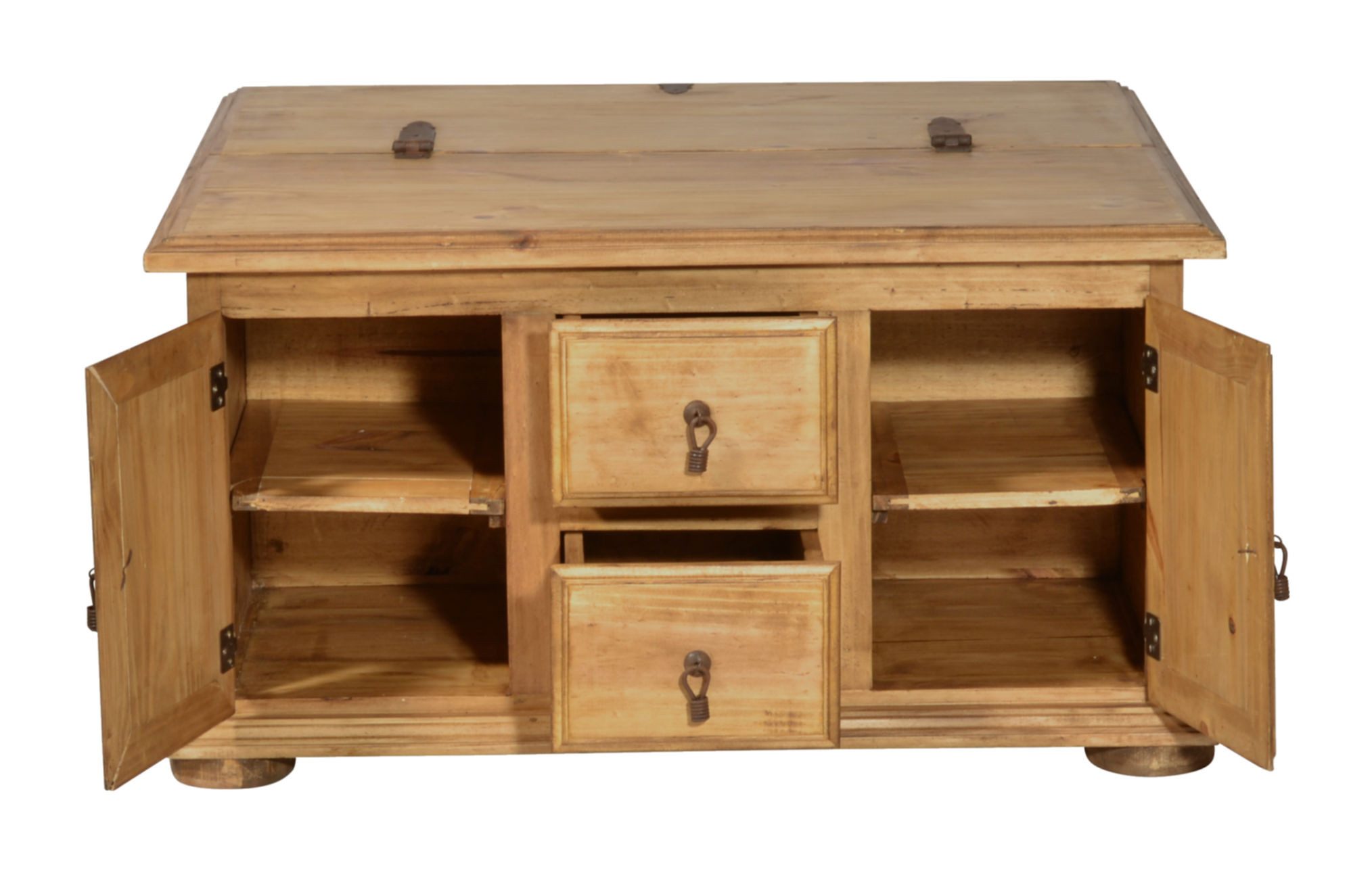 MiaMöbel Truhentisch Mexico, aus massivem Pinienholz Honig