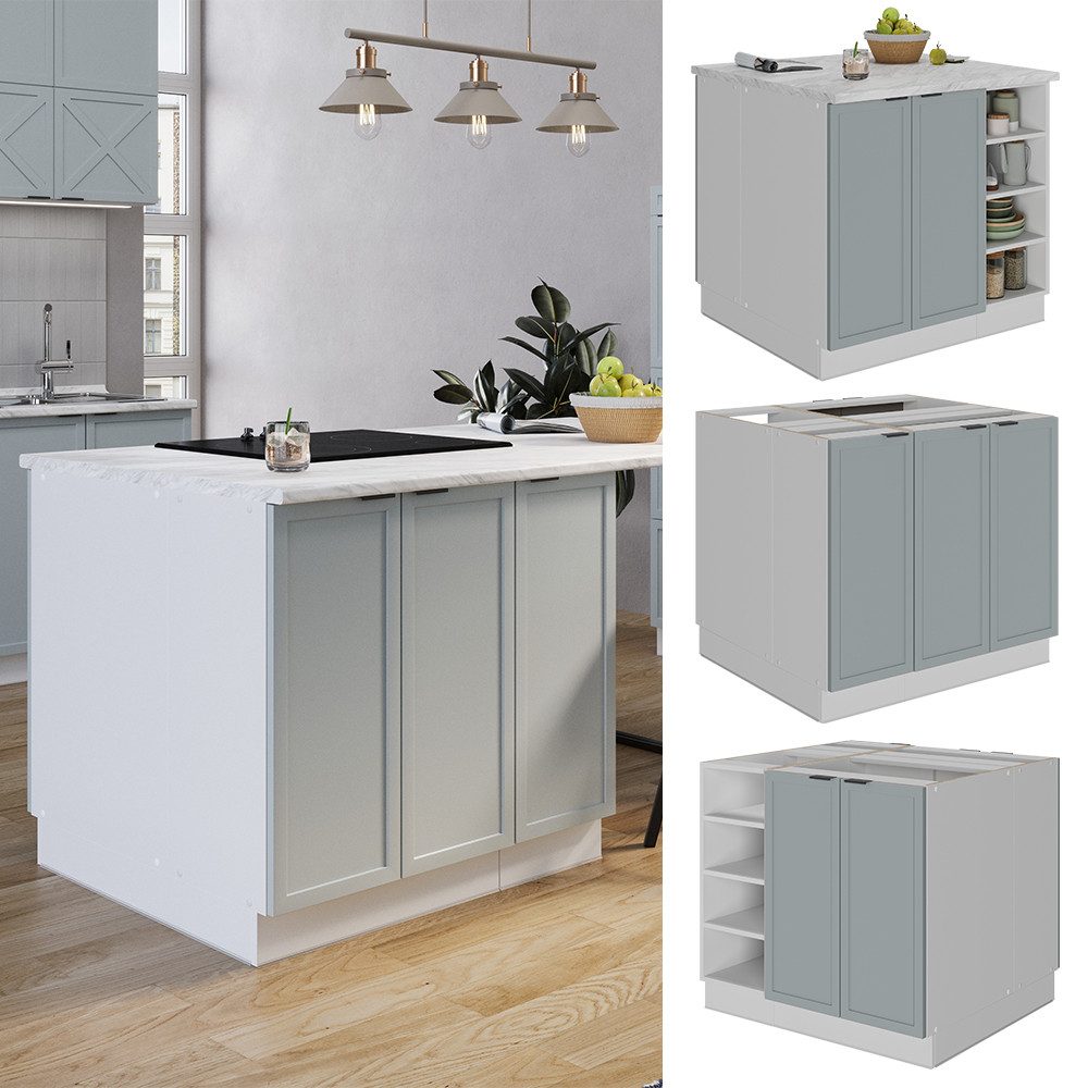 Vicco Unterschrank Fame-Line, Hellblau-grau/Weiß, 90 cm günstig online kaufen