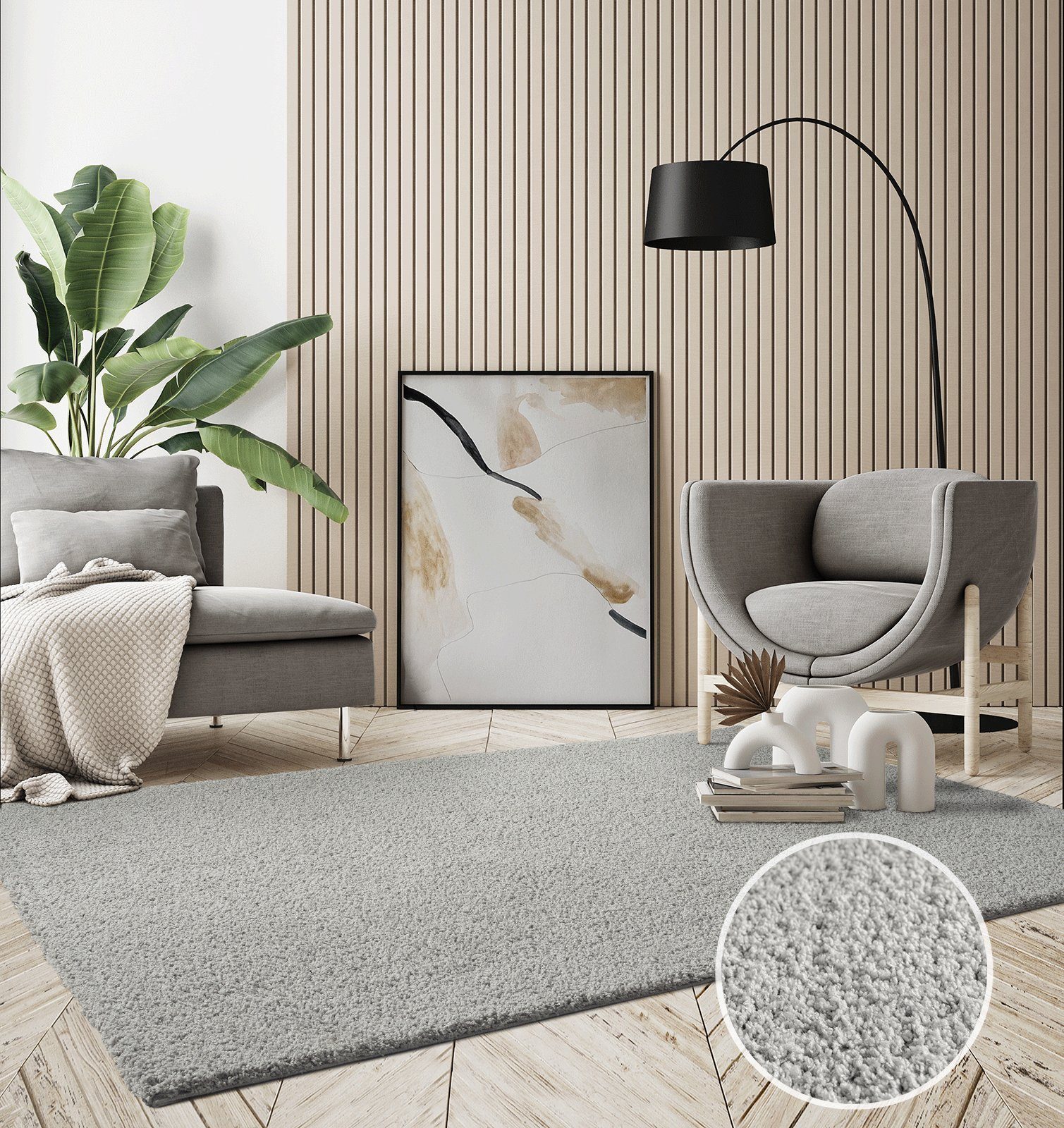 Teppich Velvet eleganter Designer Teppich Wohnzimmer, weich & pflegeleicht,  the carpet, Rechteck