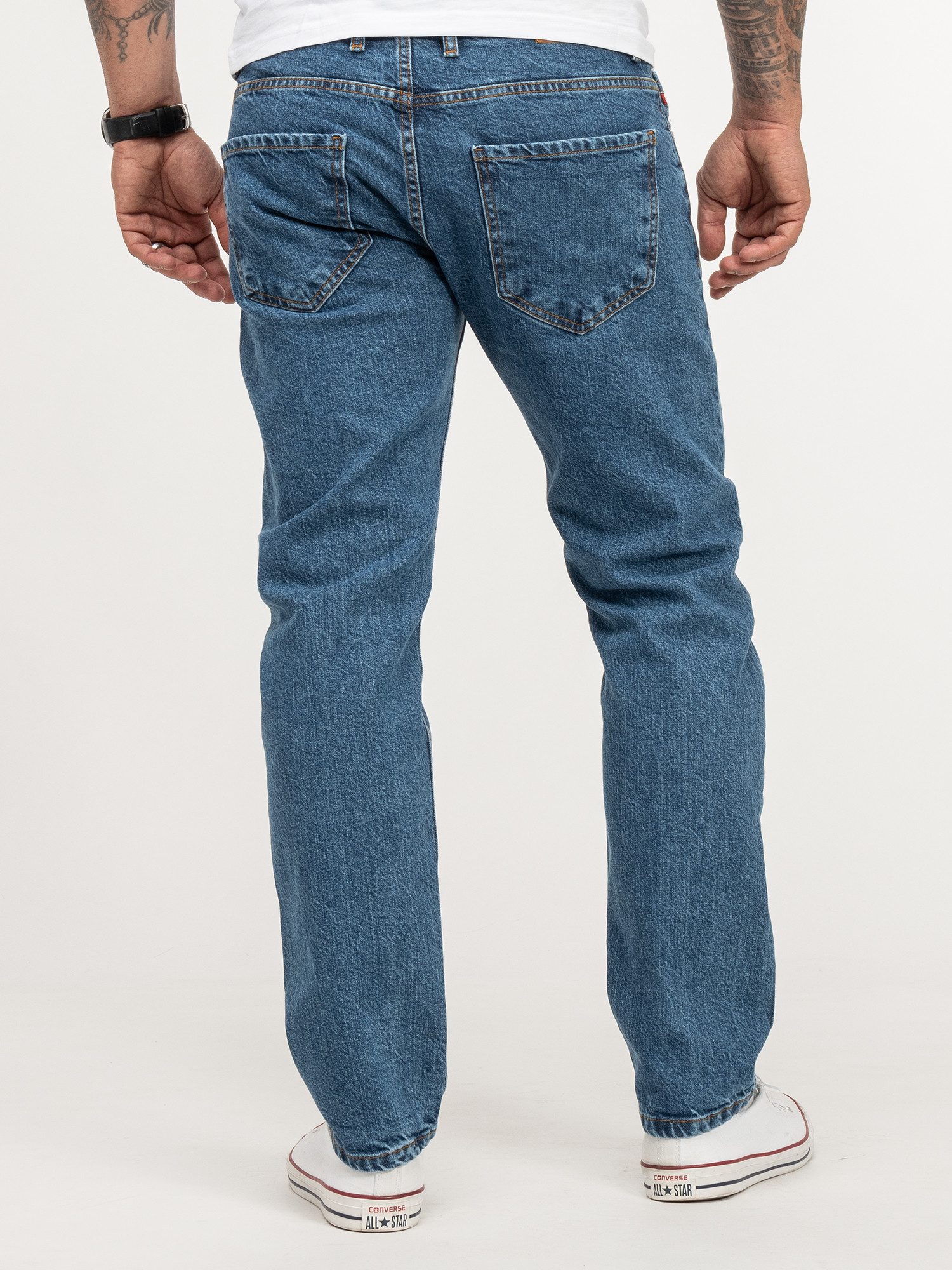 Lorenzo Loren Regular-fit-Jeans Herren Jeans Blau LL-4003