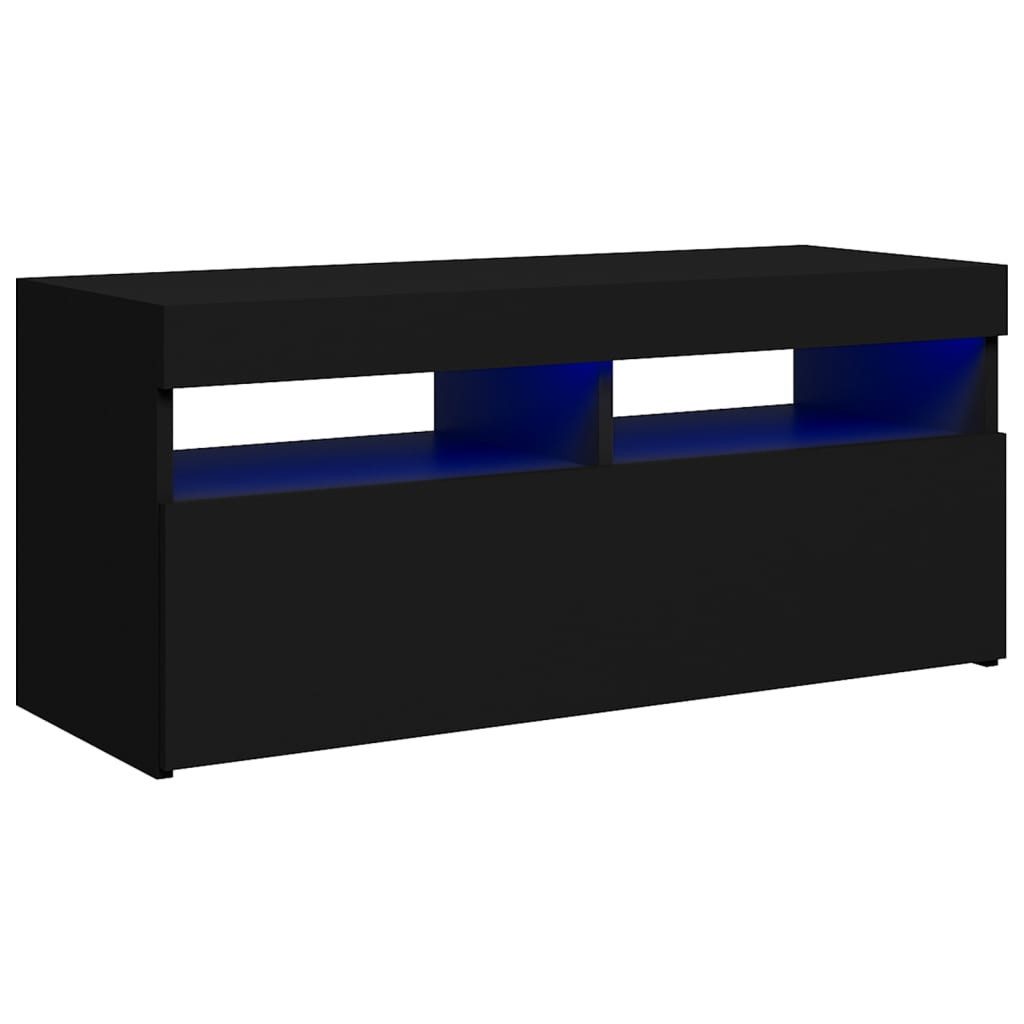 vidaXL TV-Schrank TV-Board mit LED-Leuchten Schwarz 90x35x40 cm günstig online kaufen