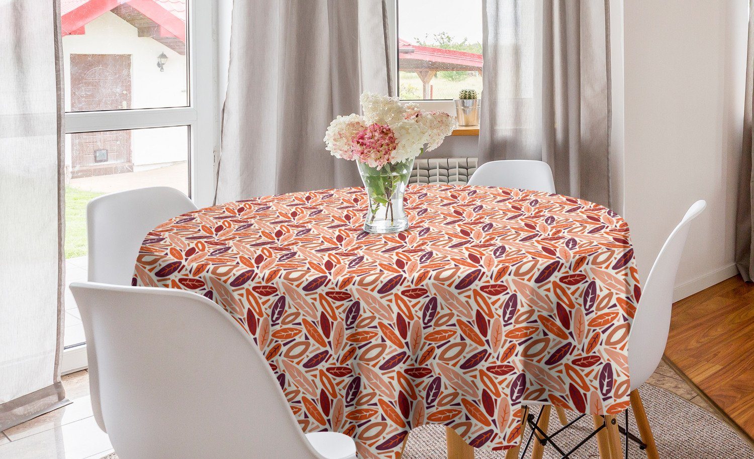 Herbstlaub von Tischdecke Dekoration, Abdeckung für Esszimmer Kreis Tischdecke Anordnung Blätter Küche Abakuhaus