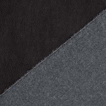 SCHÖNER LEBEN. Stoff Bekleidungsstoff Kunstleder Lederimitat schwarz metallic 1,4m Breite