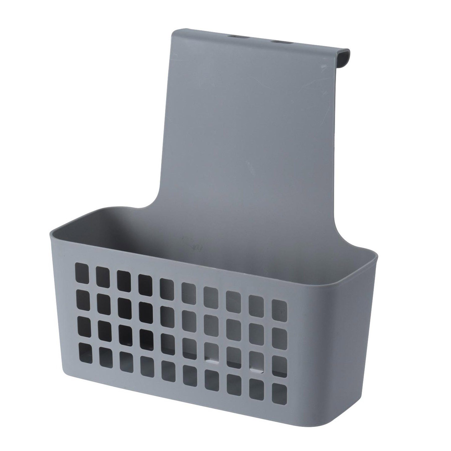 HAC24 Aufbewahrungskorb Hängekorb Aufbewahrungskorb Bad Küche Aufbewahrung Einhängekorb (2 St), Weiß und Grau Kunststoff 24 x 10 x 25 cm
