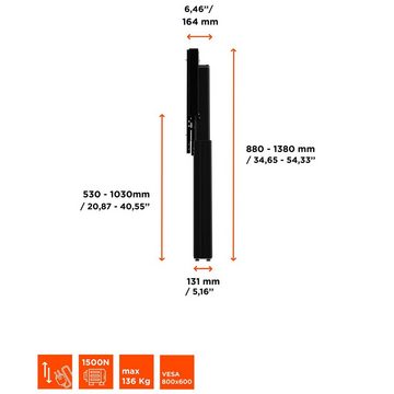 Celexon Display-Ständer Adjust-4275WB mit Wandbefestigung - 50cm Hub TV-Wandhalterung, (bis 75 Zoll, elektrisch höhenverstellbar, max VESA 800 x 600, schwarz)