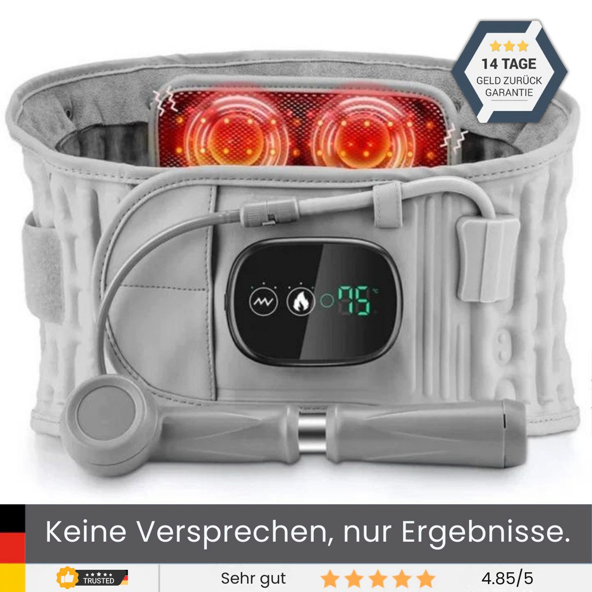 HEALTHSON Rückenbandage LumbaraPro - Rückengürtel mit Wärme und Massage