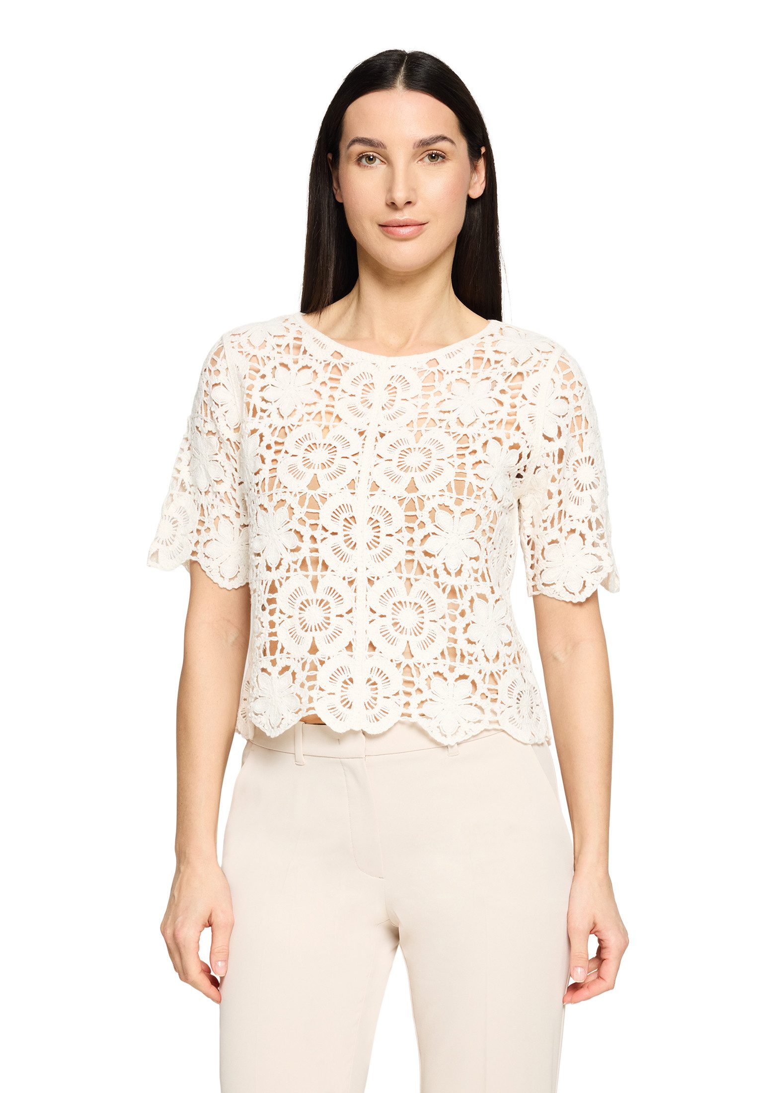 Betty&Co Kurzarmshirt Damen mit U-Boot-Ausschnitt (1-tlg) günstig online kaufen